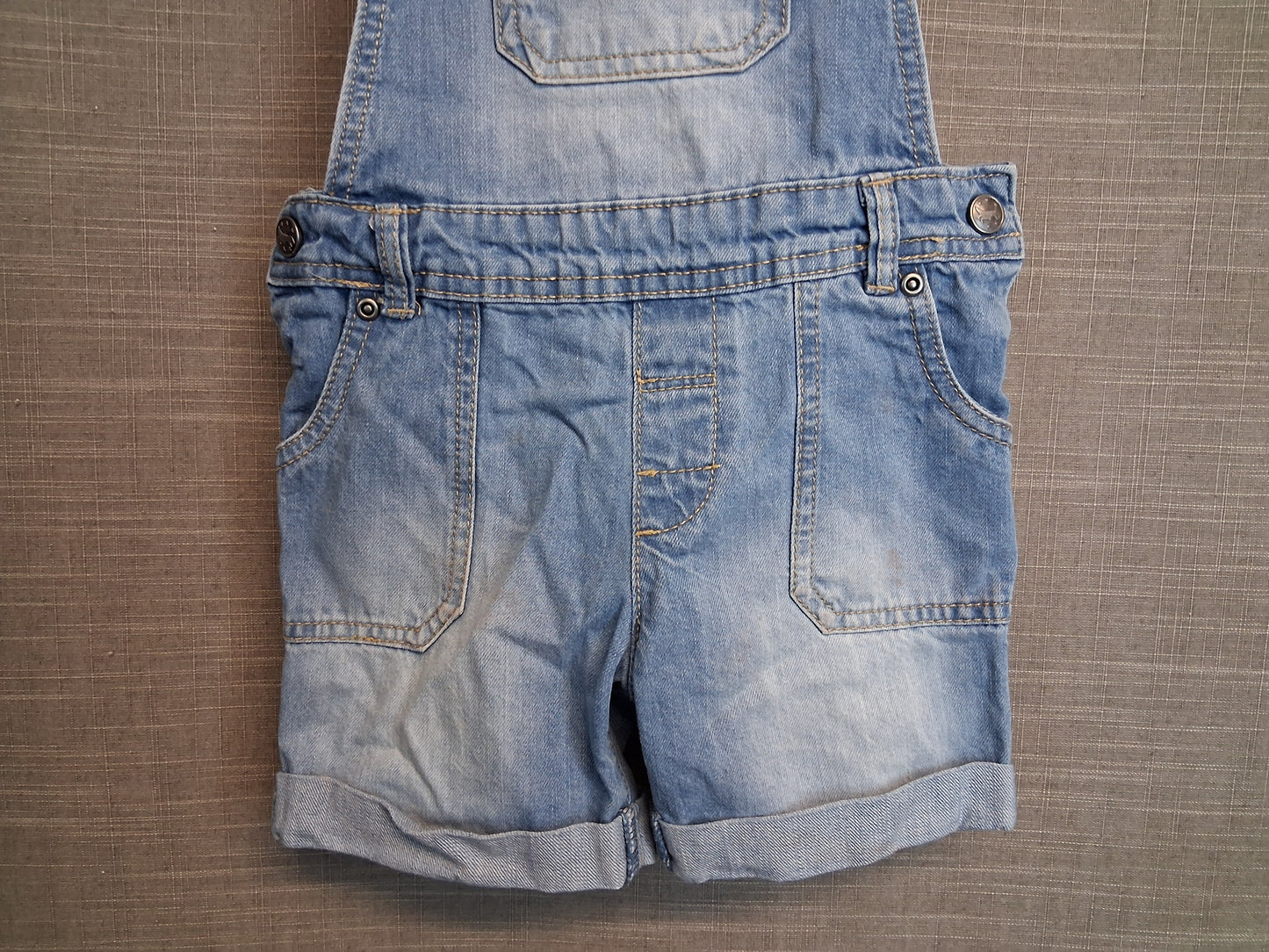 Nutmeg Girls Blue Denim Dungaree Shorts Age 3-4 Years