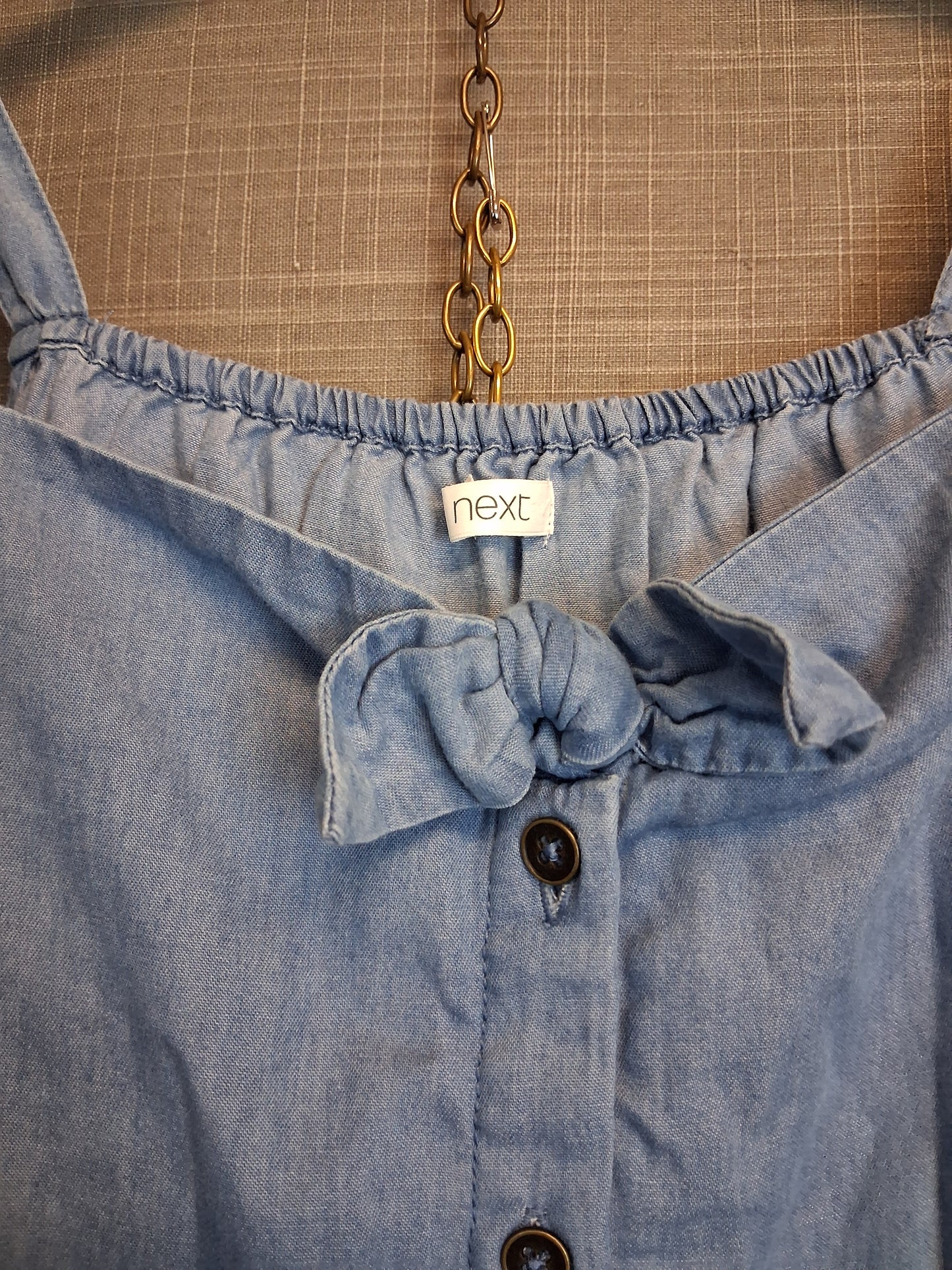 Next Girls Blue Sleeveless Denim Dress Age 11 Years