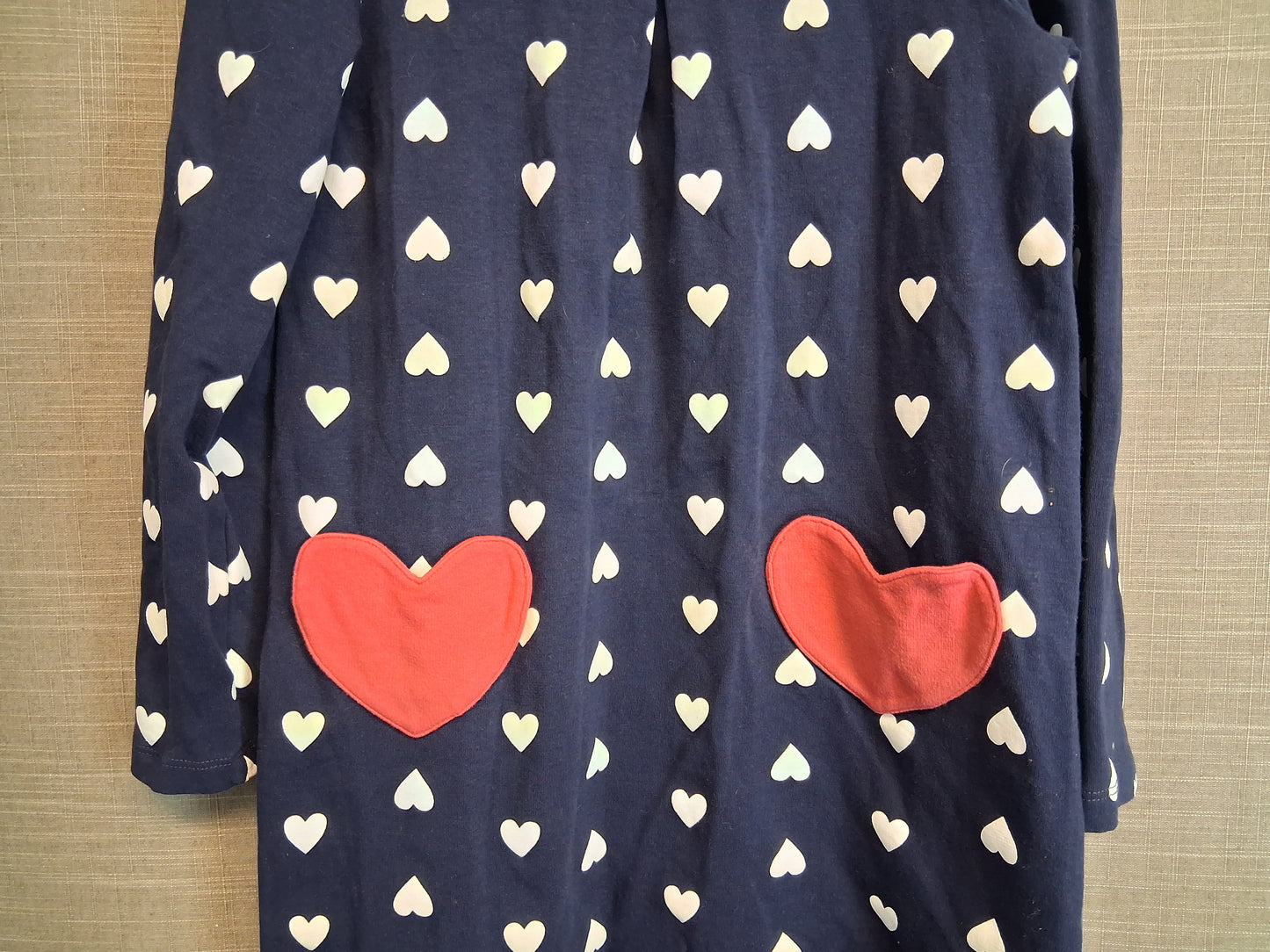 Nula Bug Girls Long Sleeve Love Heart Dress Age 6-7 Years Navy