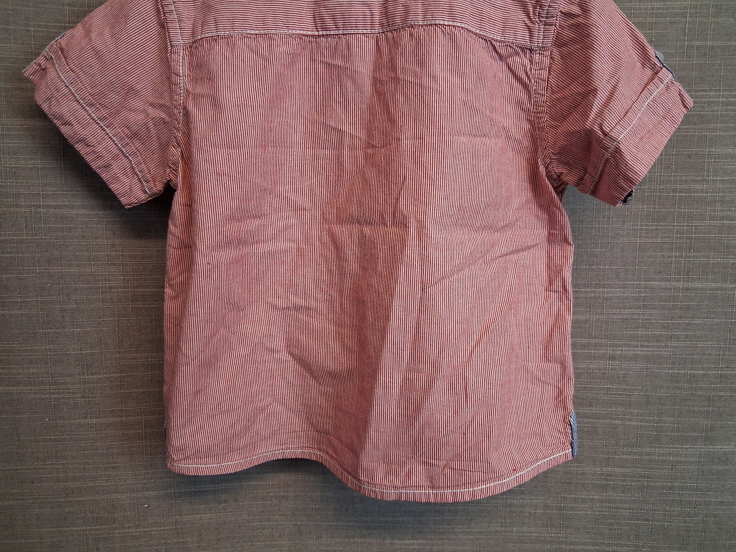 Jasper Conran Boys Red Stripe Short Sleeve Shirt Age 18-24 Months