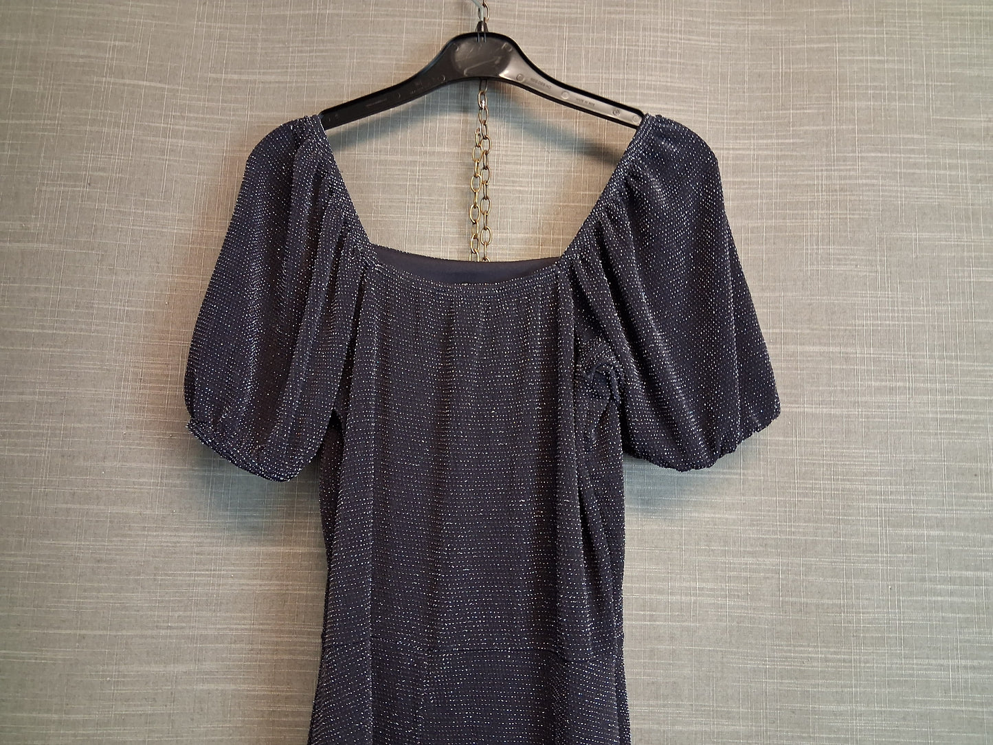 New Look Girls Black Silver Sparkly Dress Age 12-13 Years