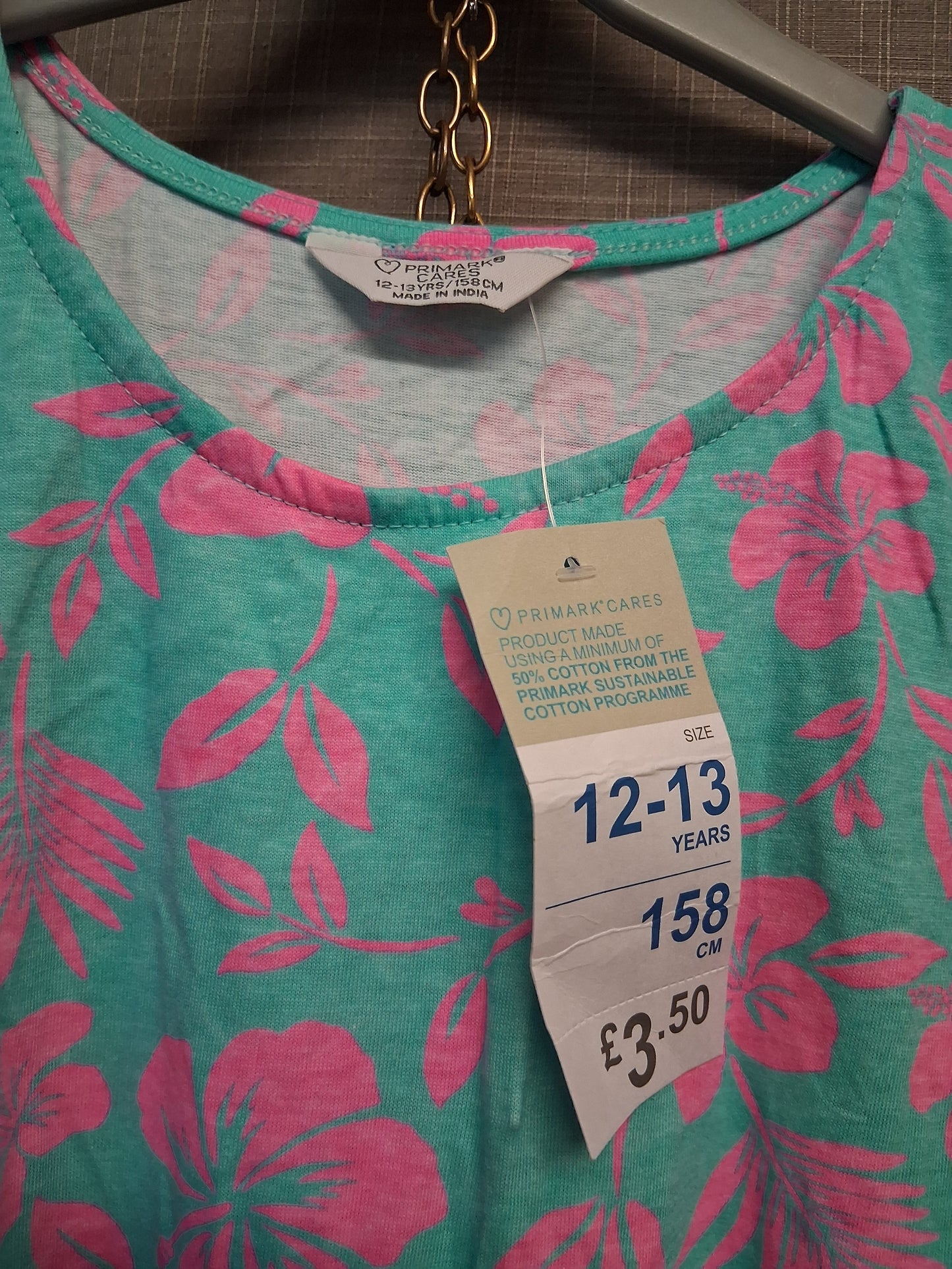 Primark Girls Sundress Blue Floral Sleeveless Age 12-13 Years New