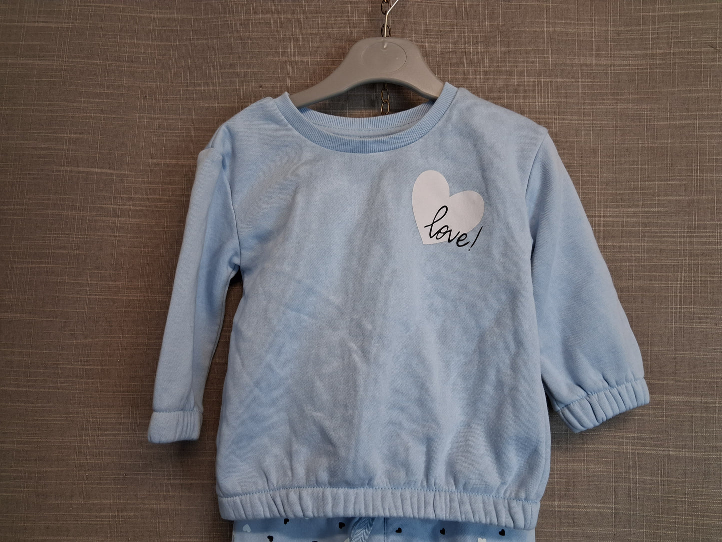 Primark Girls 2 Piece Outfit Jumper & Joggers Age 9-12 Months Blue