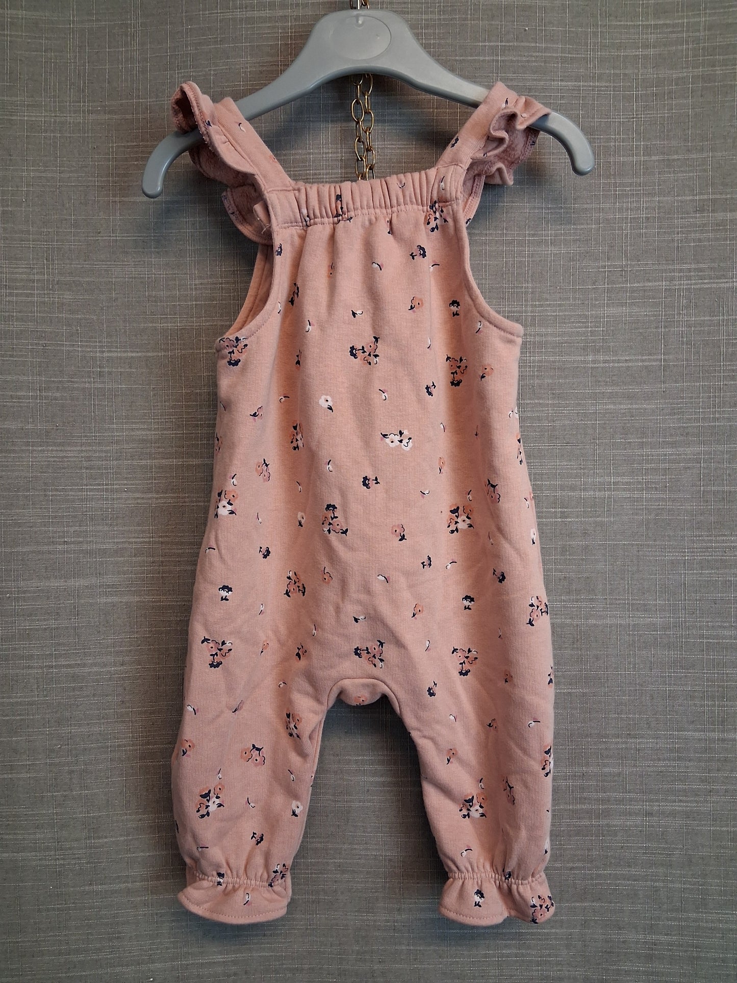 Marks and Spencer Girls Pink Floral Romper Dungarees Age 6-9 Months