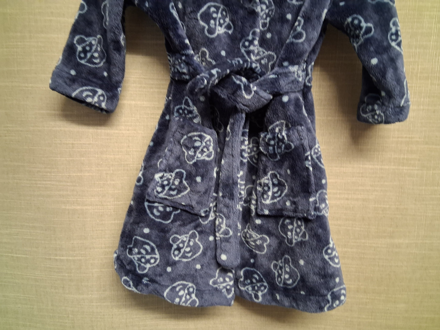 George Boys "Pudsey" Children in Need Dressing Gown Blue Plush Age 3-4 Years