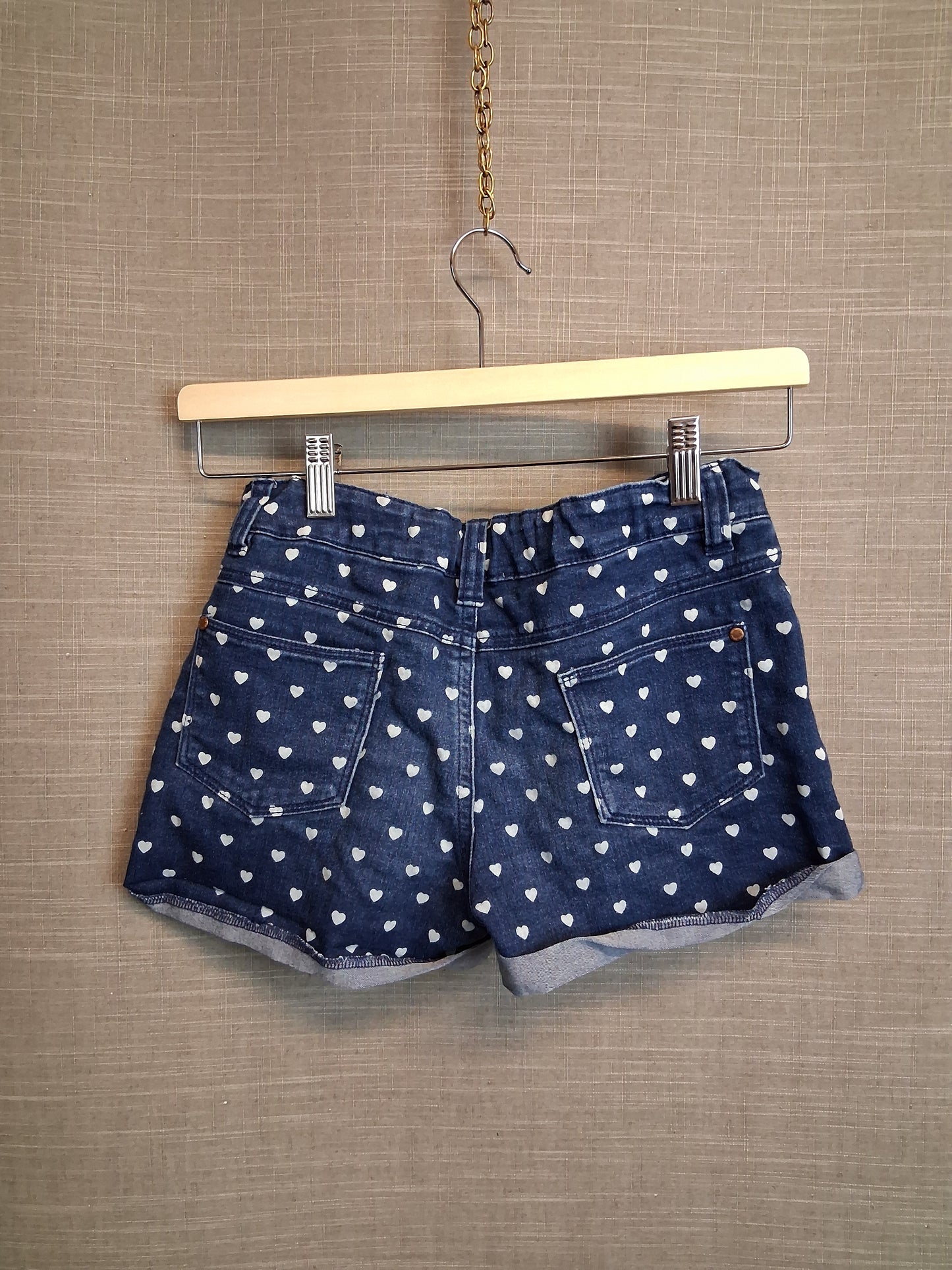 Primark Girls Blue Spotty Denim Shorts Age 12-13 Years
