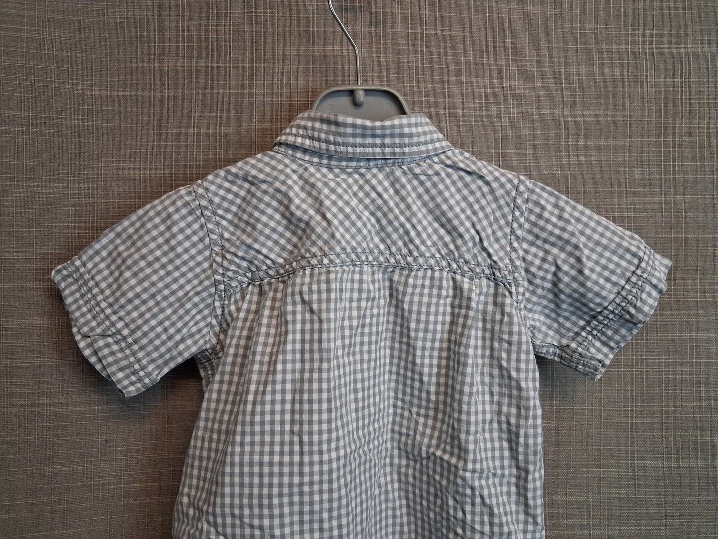 Nutmeg Boys Grey Check Shirt Short Sleeve Age 18-24 Months