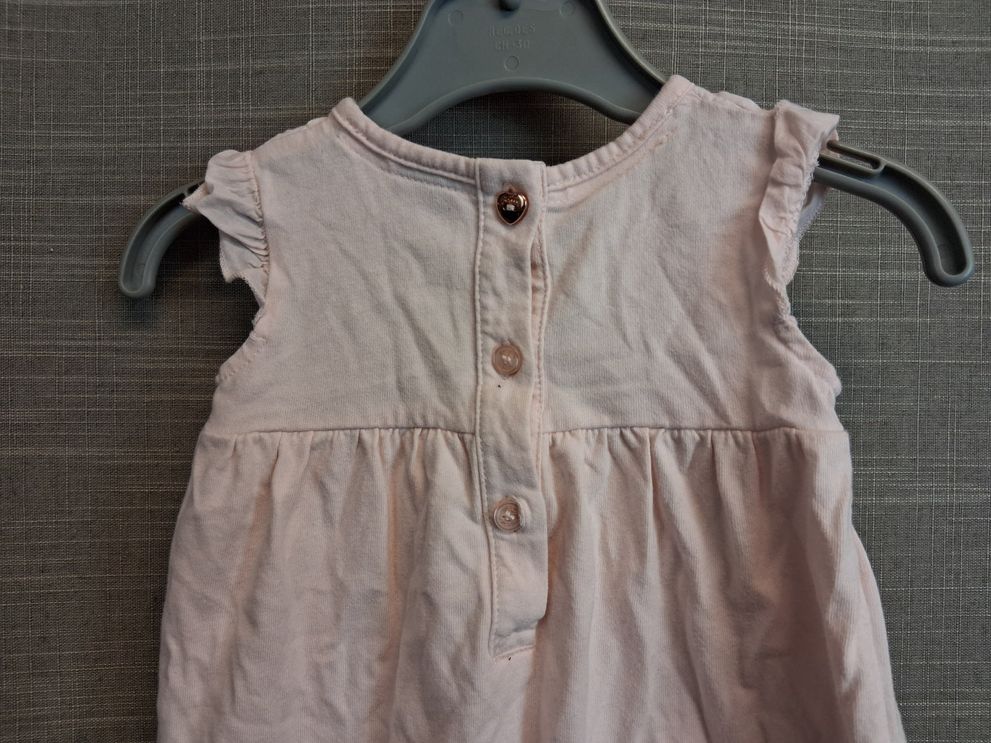 Ted Baker Girls Pale Pink Romper Jersey Mix Sleeveless Age Newborn