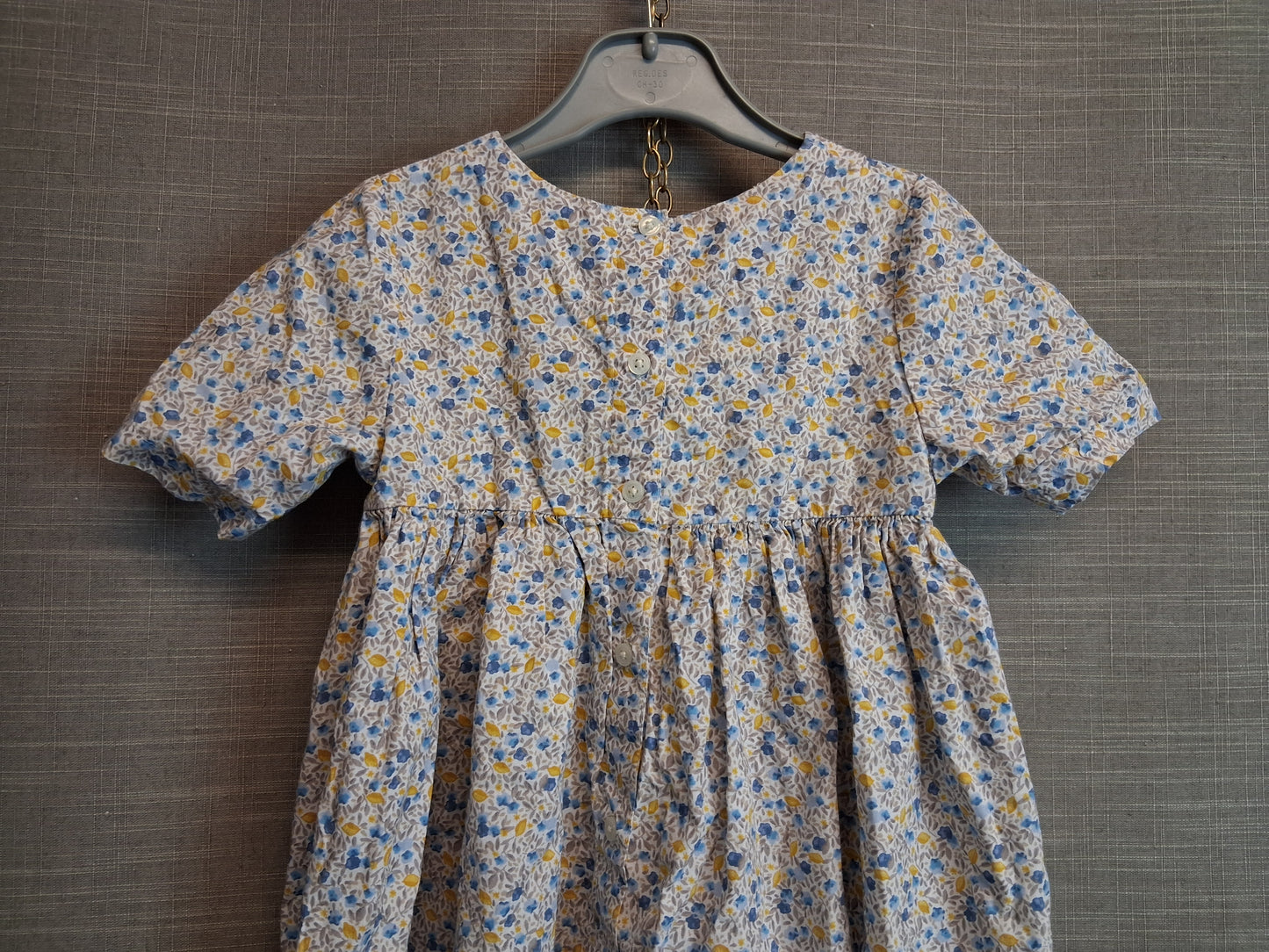 Next Girls Multicolour Lemon Floral Short Sleeve Dress Age 2-3 Years Cotton