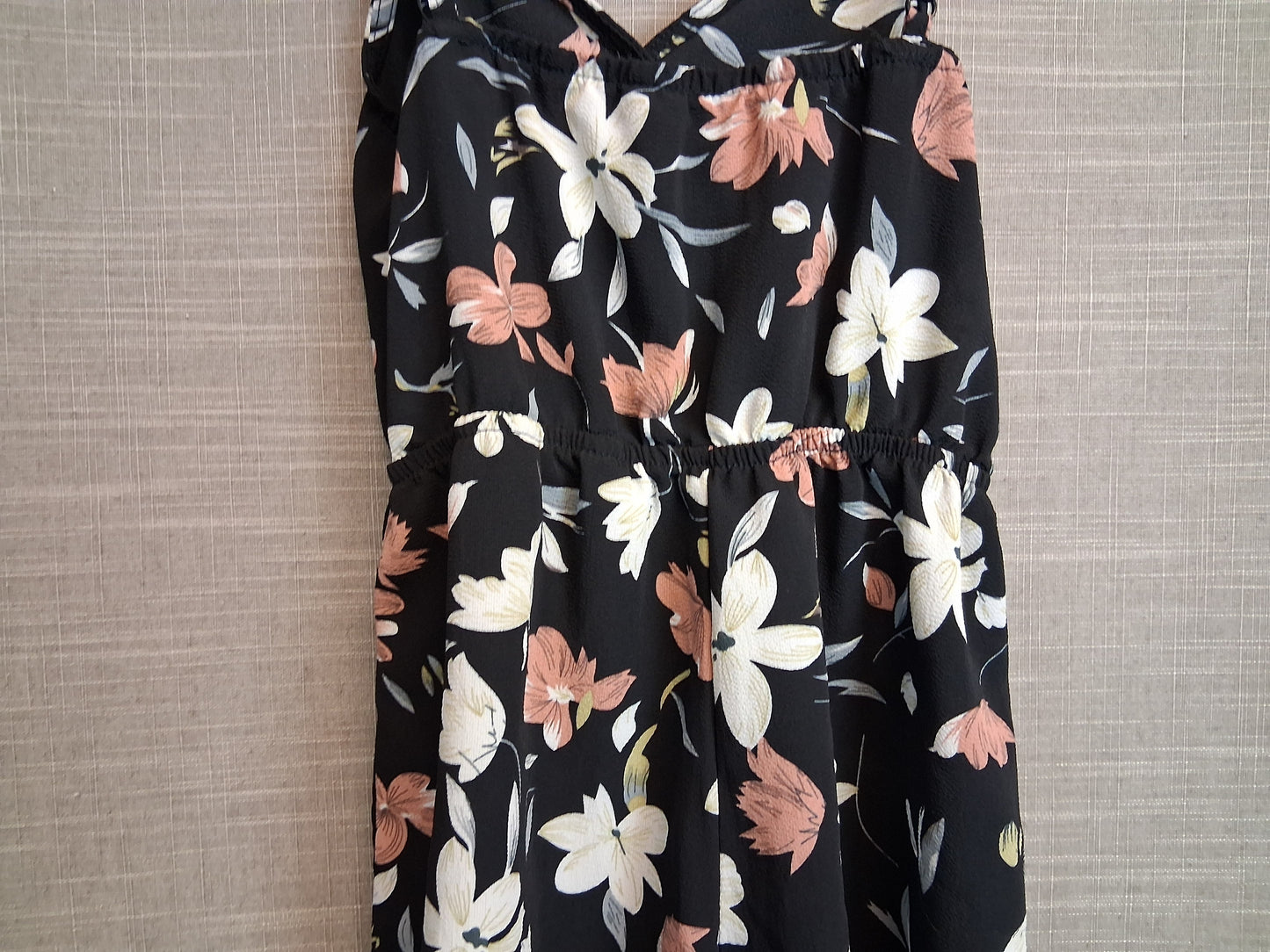 Shein Girls Black Floral Playsuit Age 8-9 Years