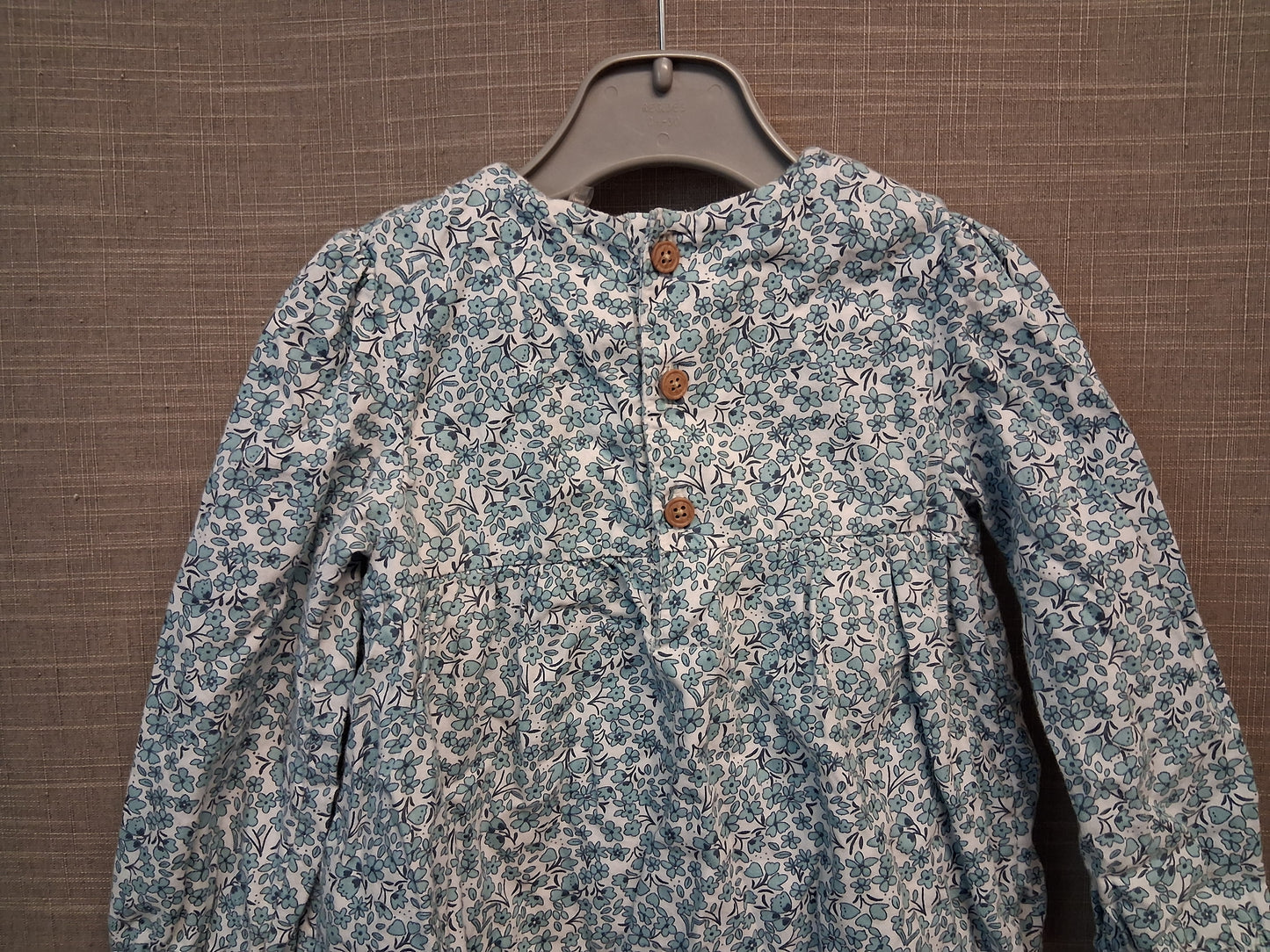 Marks & Spencer Girls Blue Floral Long Sleeve Top Age 12-18 Months