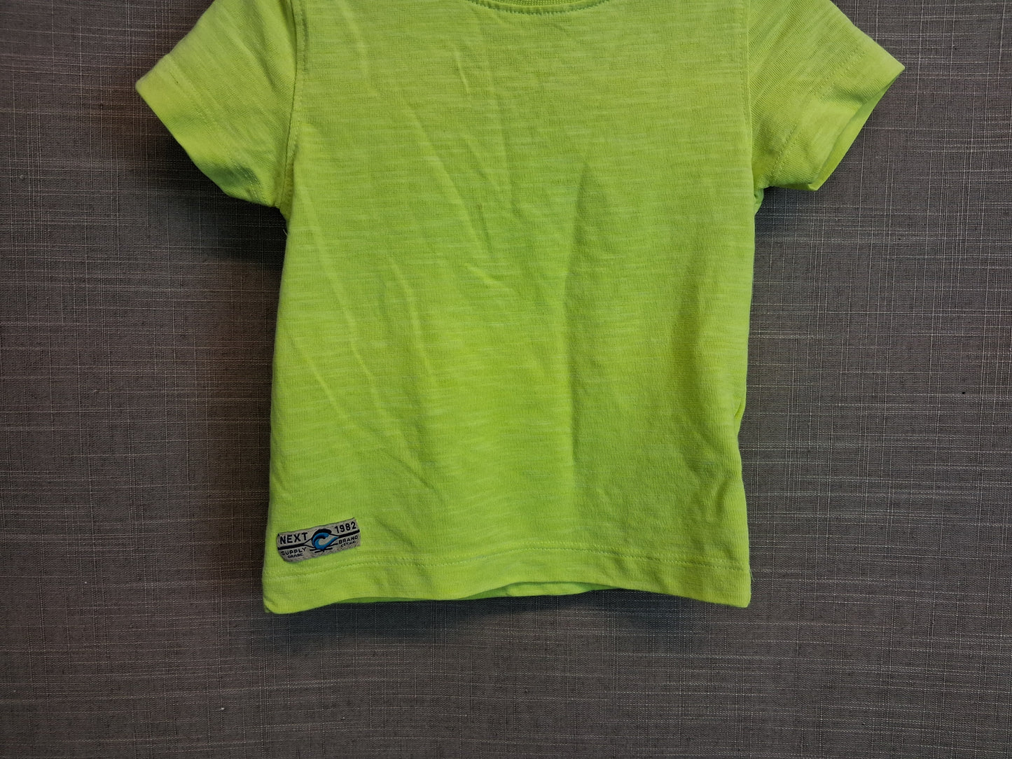 Next Boys Neon Yellow Short Sleeve T-Shirt Age 3-6 Months