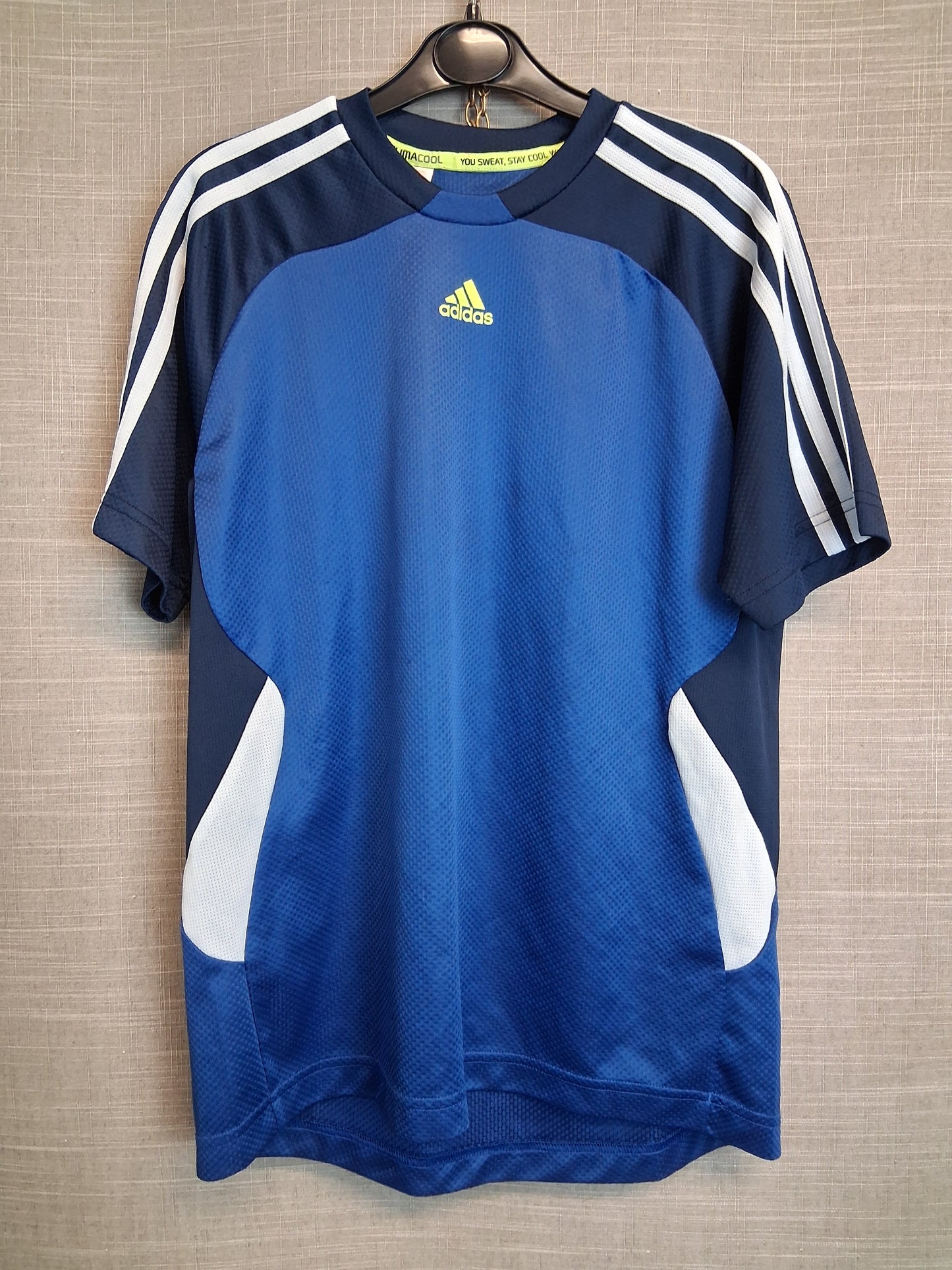 Adidas Boys Blue White Short Sleeve T-Shirt Age 13-14 Years