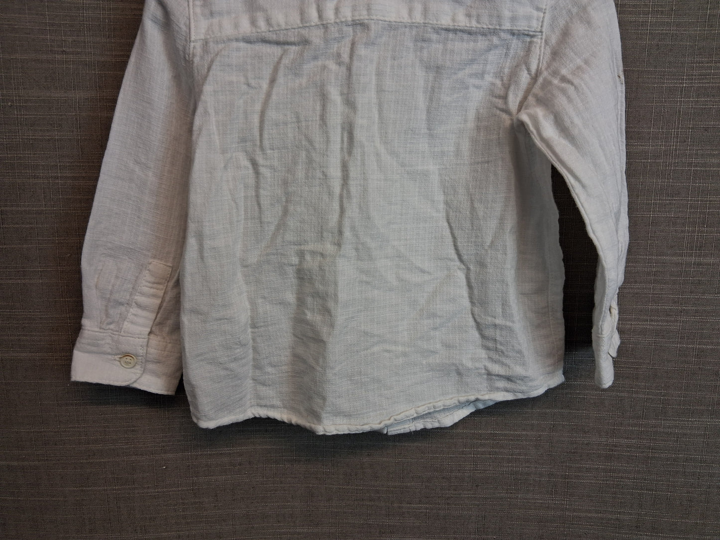 F&F Boys Long Sleeve Collarless Shirt Age 12-18 Months 100% Cotton