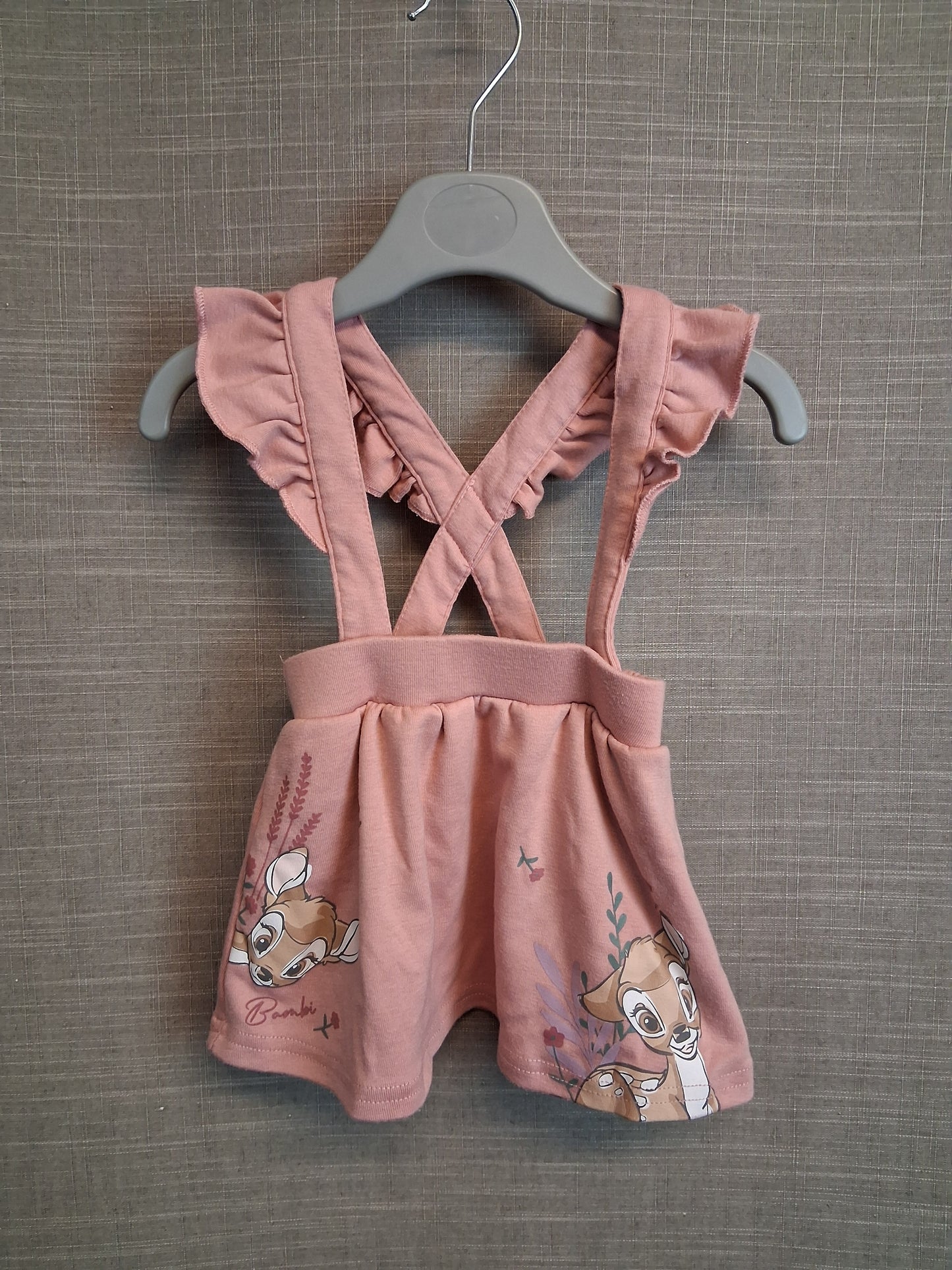Disney Primark Bambi Pink Pinafore Dress Age 0-3 Months