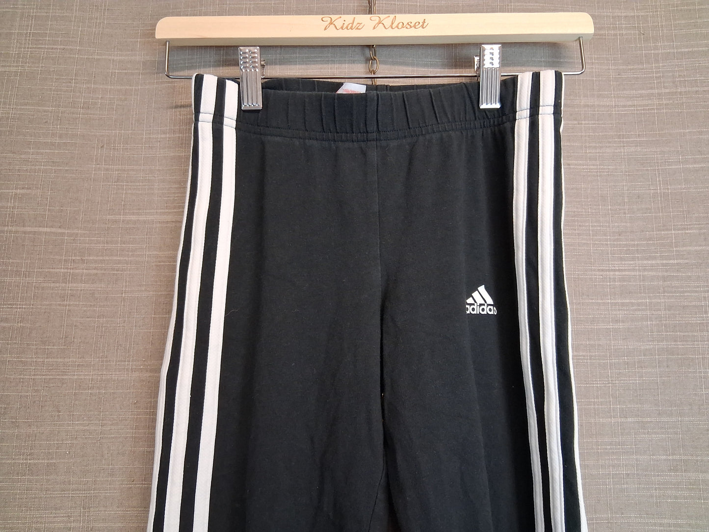 Adidas Girls Black 3 Stripe Leggings Age 13-14 Years