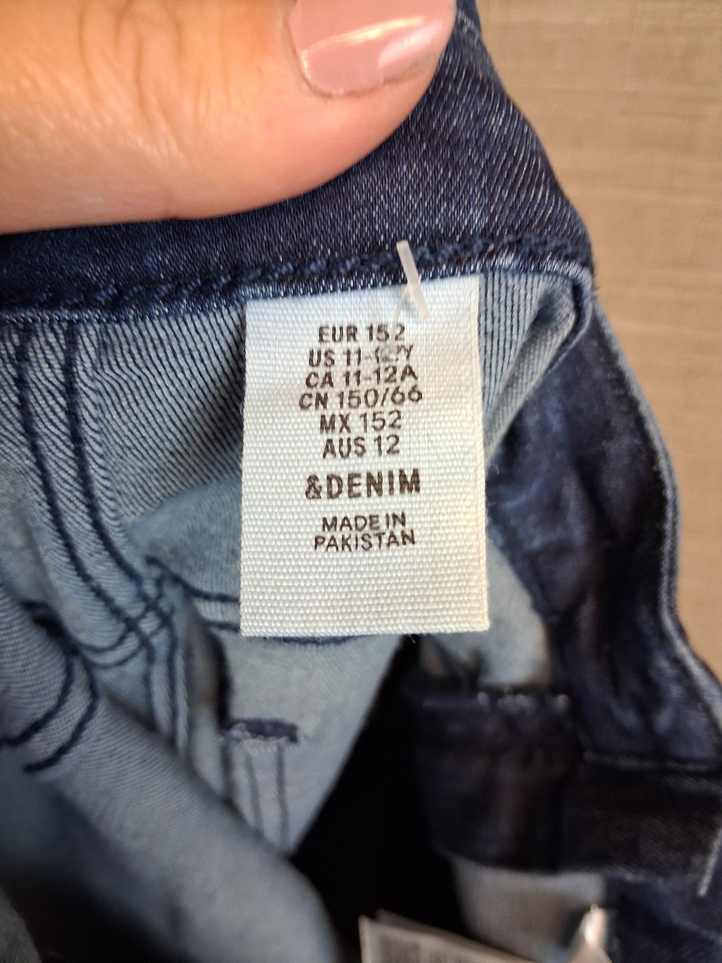 H&M Girls Denim Blue Dungarees Blue Frayed Hem Age 11-12 Years