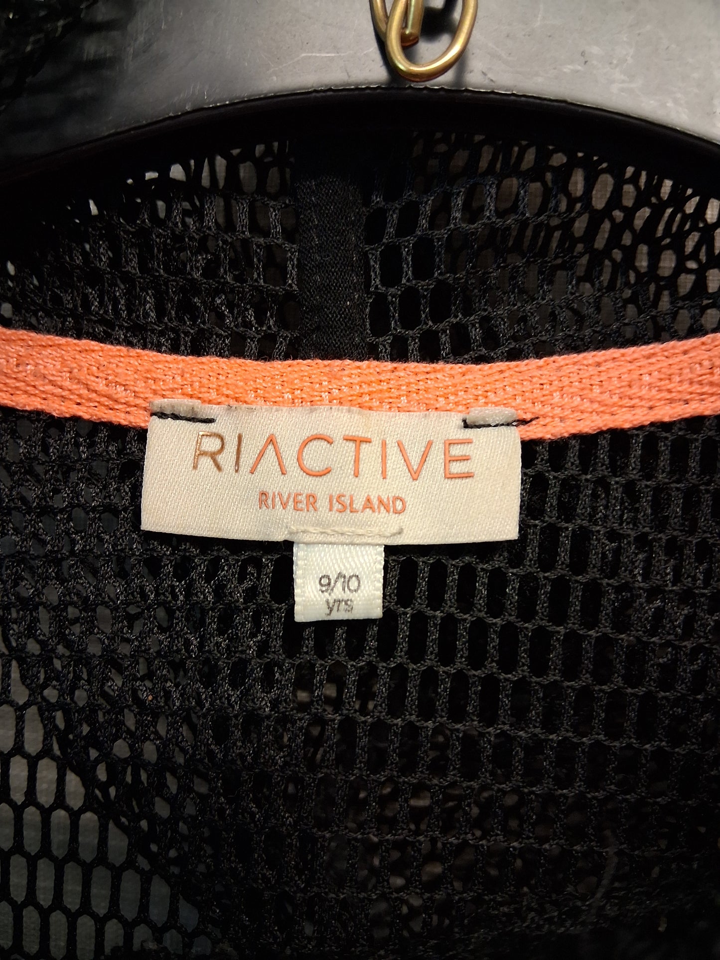 River Island Girls Black Mesh Crop Hoodie Age 9-10 Years