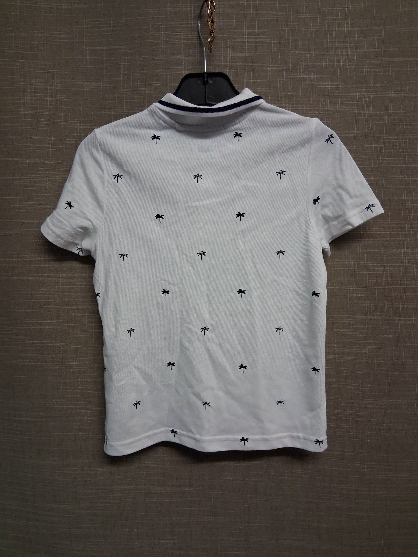 F&F Boys White Palm Tree Print Polo T-Shirt Age 5-6 Years New