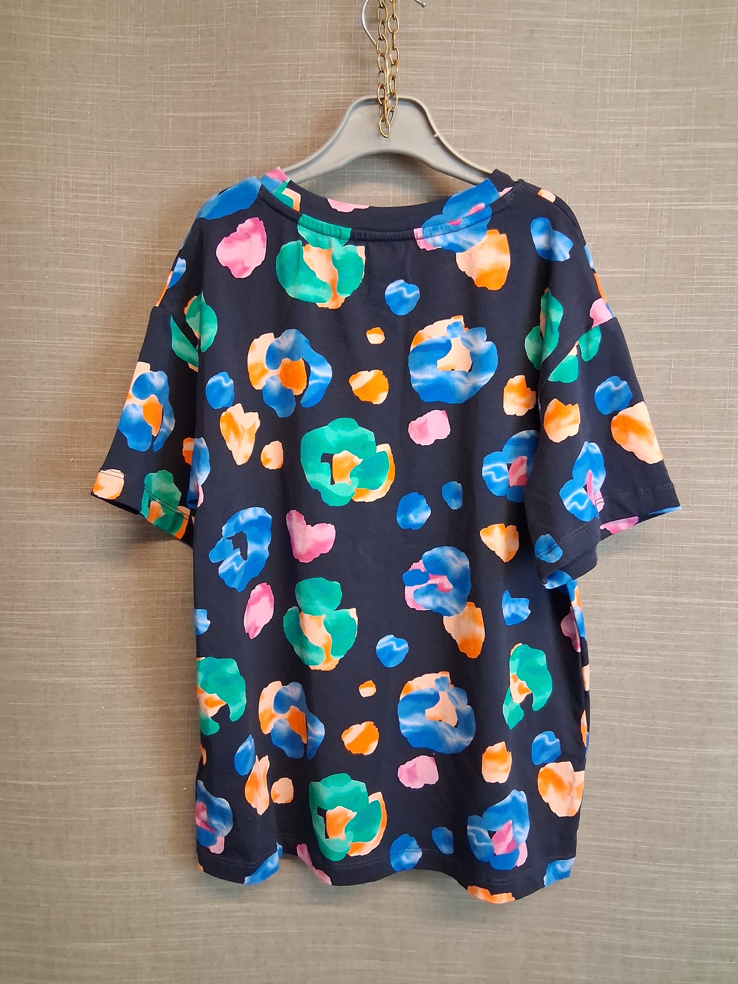 Next Girls Oversized T-Shirt Blue Animal Print Short Sleeve Age 6 Years