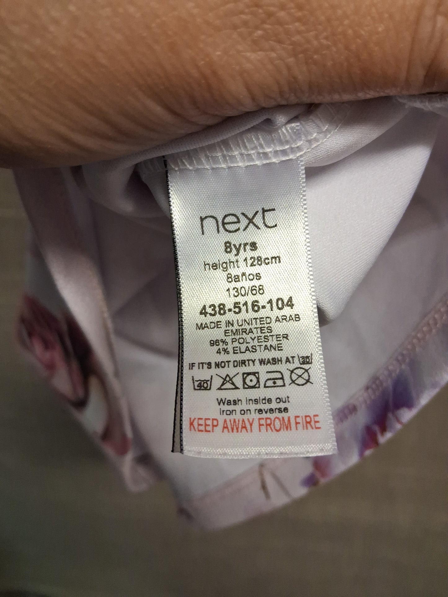Next Girls Floral Pale Pink A Line Dress Age 8 Years