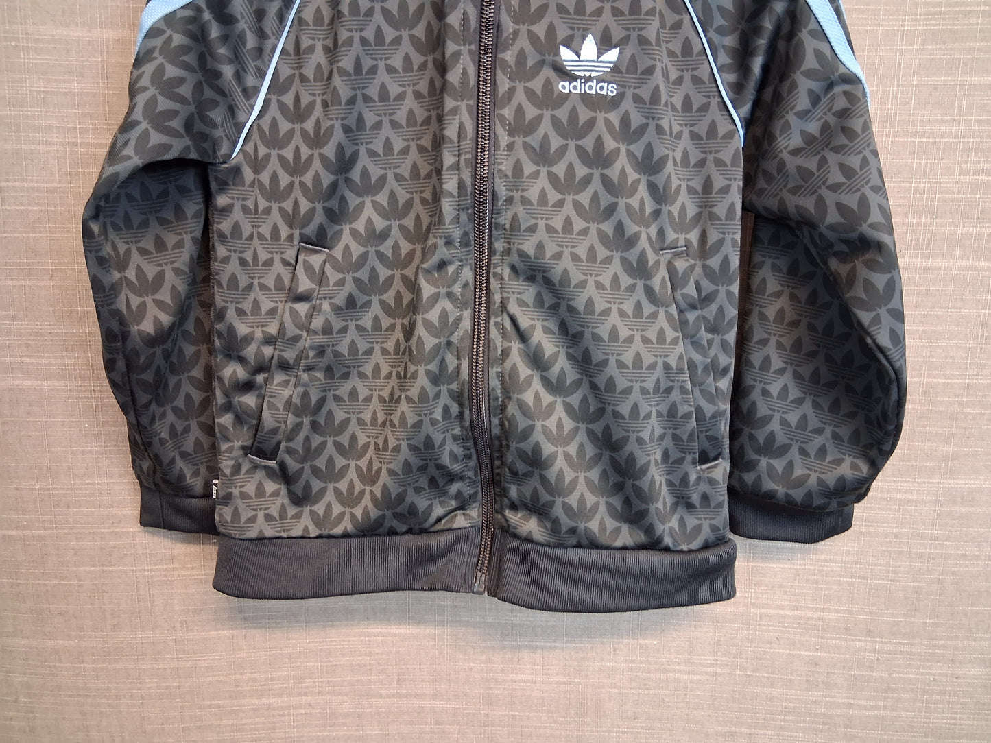 Adidas Boys Full Zip Jacket Black 3 Stripe Age 4-5 Years New Without Tags