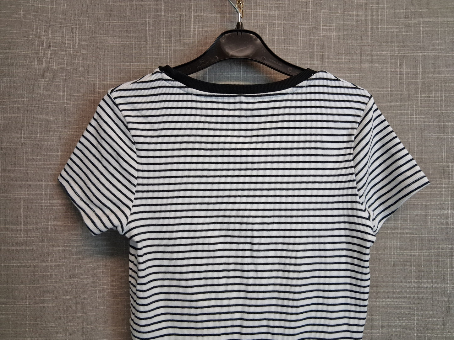 George Girls Black White Striped Short Sleeve T-Shirt Age 10-11 Years