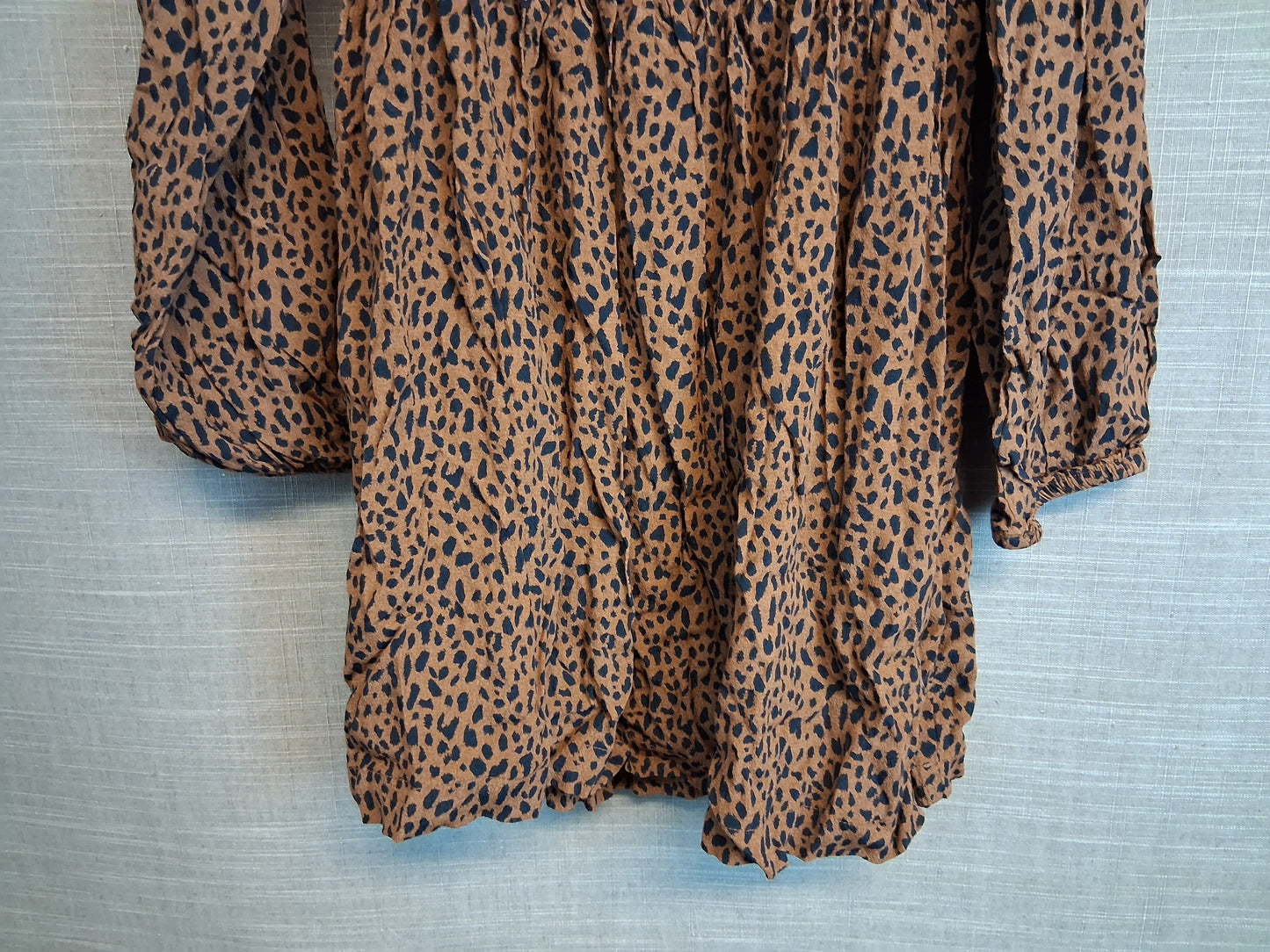 GAP Girls Animal Print Brown Gypsy Style Dress Age 12 Years Long Sleeve