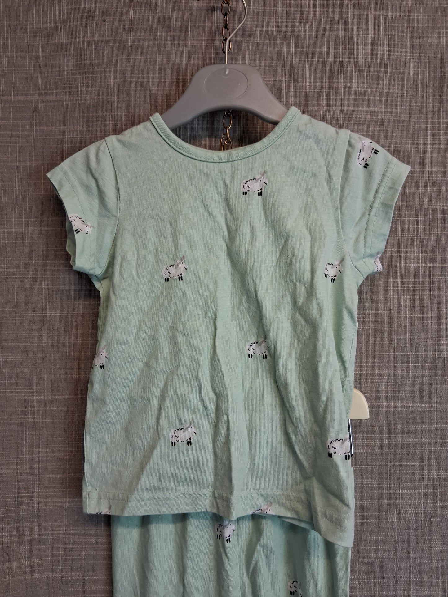 George Girl Lamb Sheep Print Green Pyjamas PJs Set Age 18-24 Months
