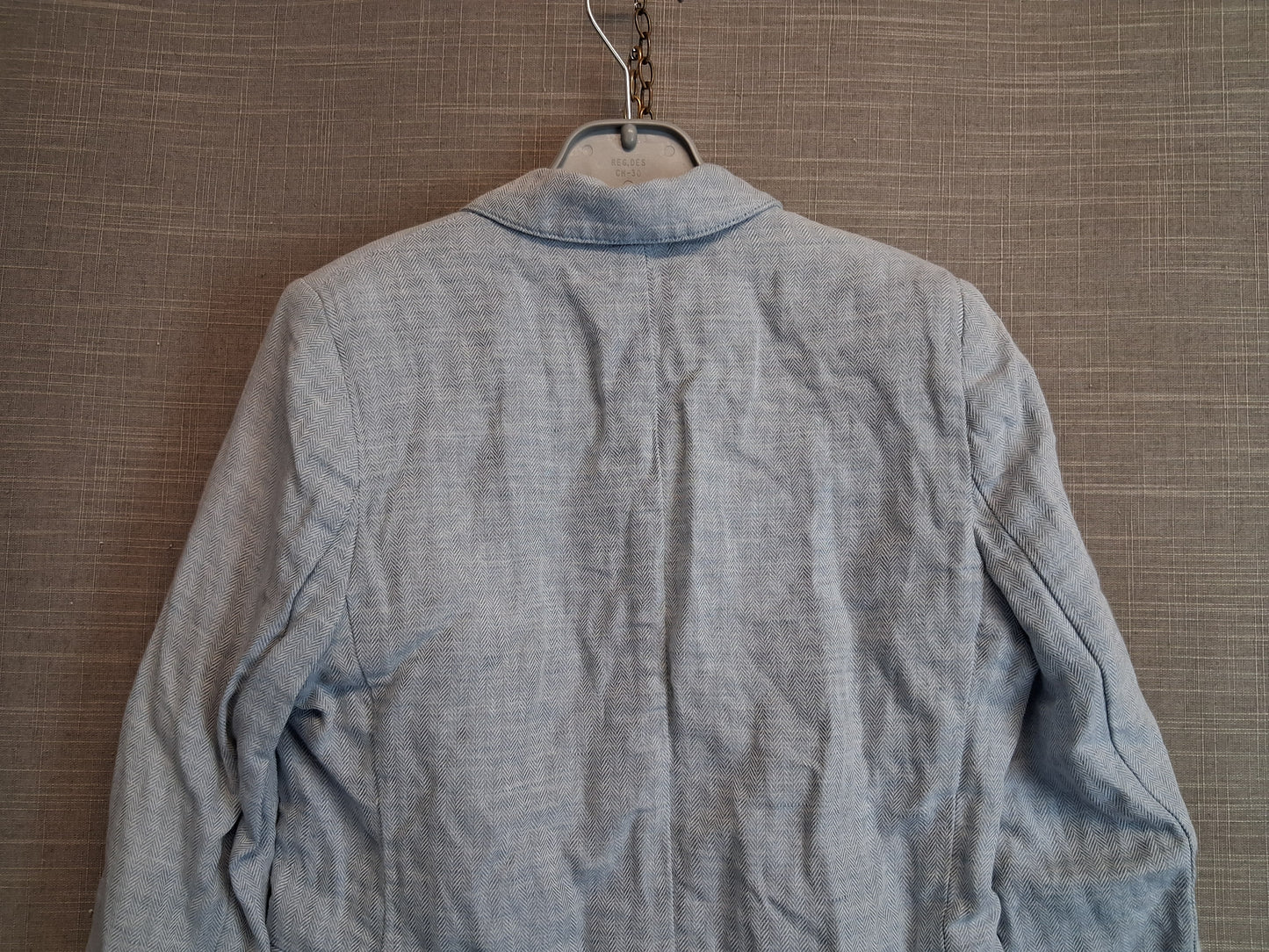 H&M Boys Chambray Blue Denim Blazer Jacket Linen Blend Age 7-8 Years