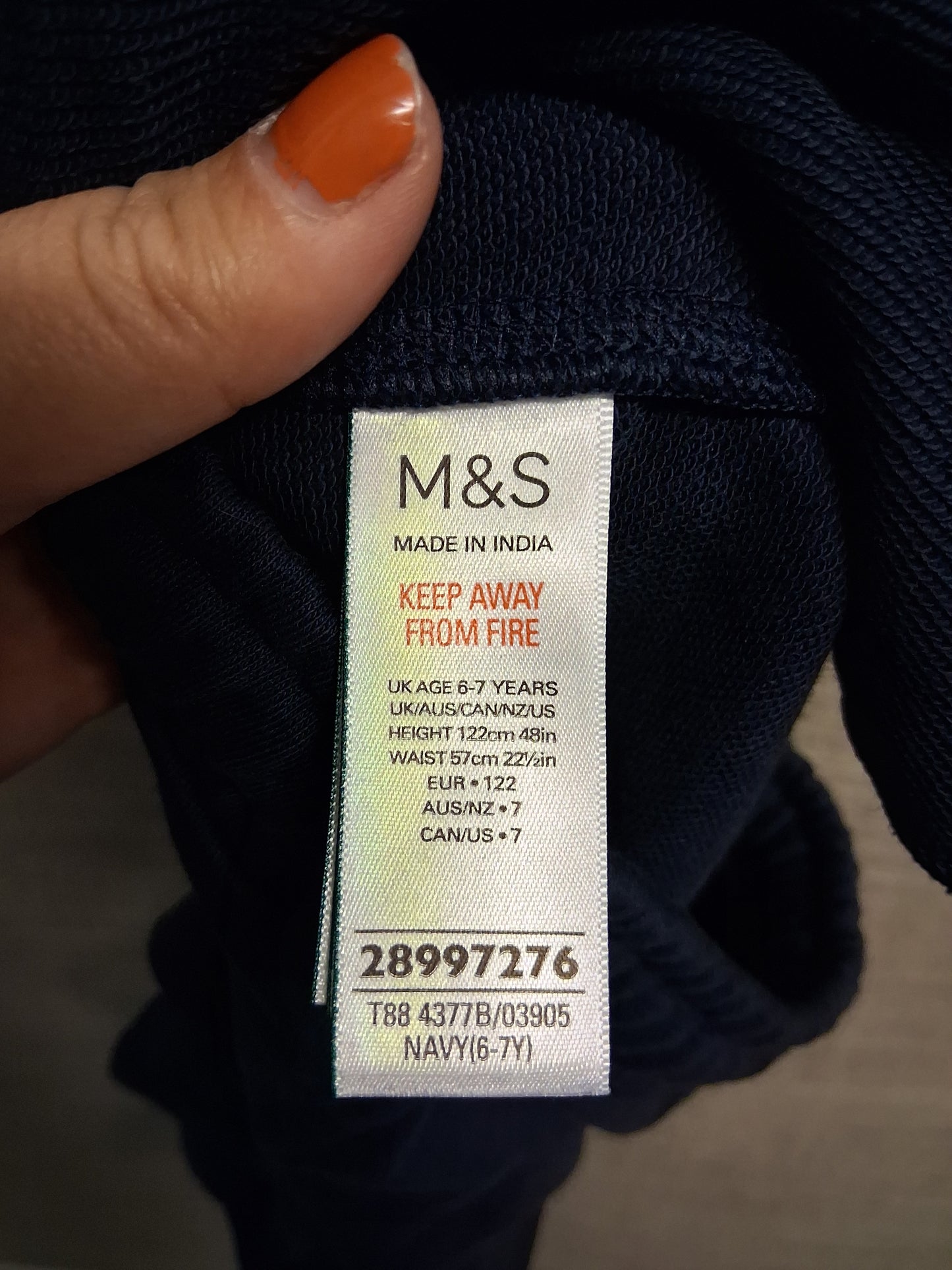 Marks & Spencer Navy Blue Jersey Shorts Dinosaur Theme Age 6-7 Years