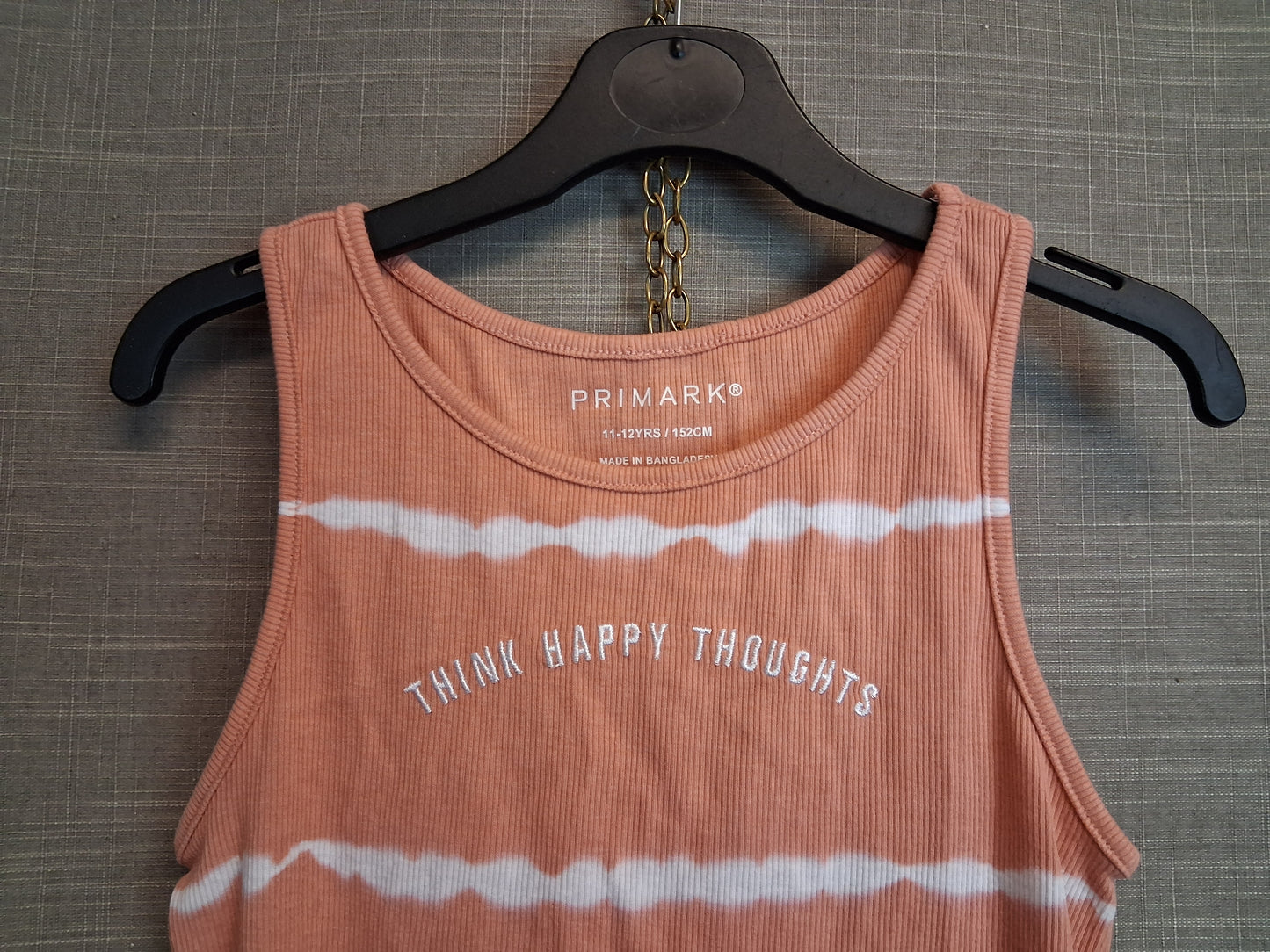 Primark Girls Orange Tie Dye Vest Tank Top Age 11-12 Years