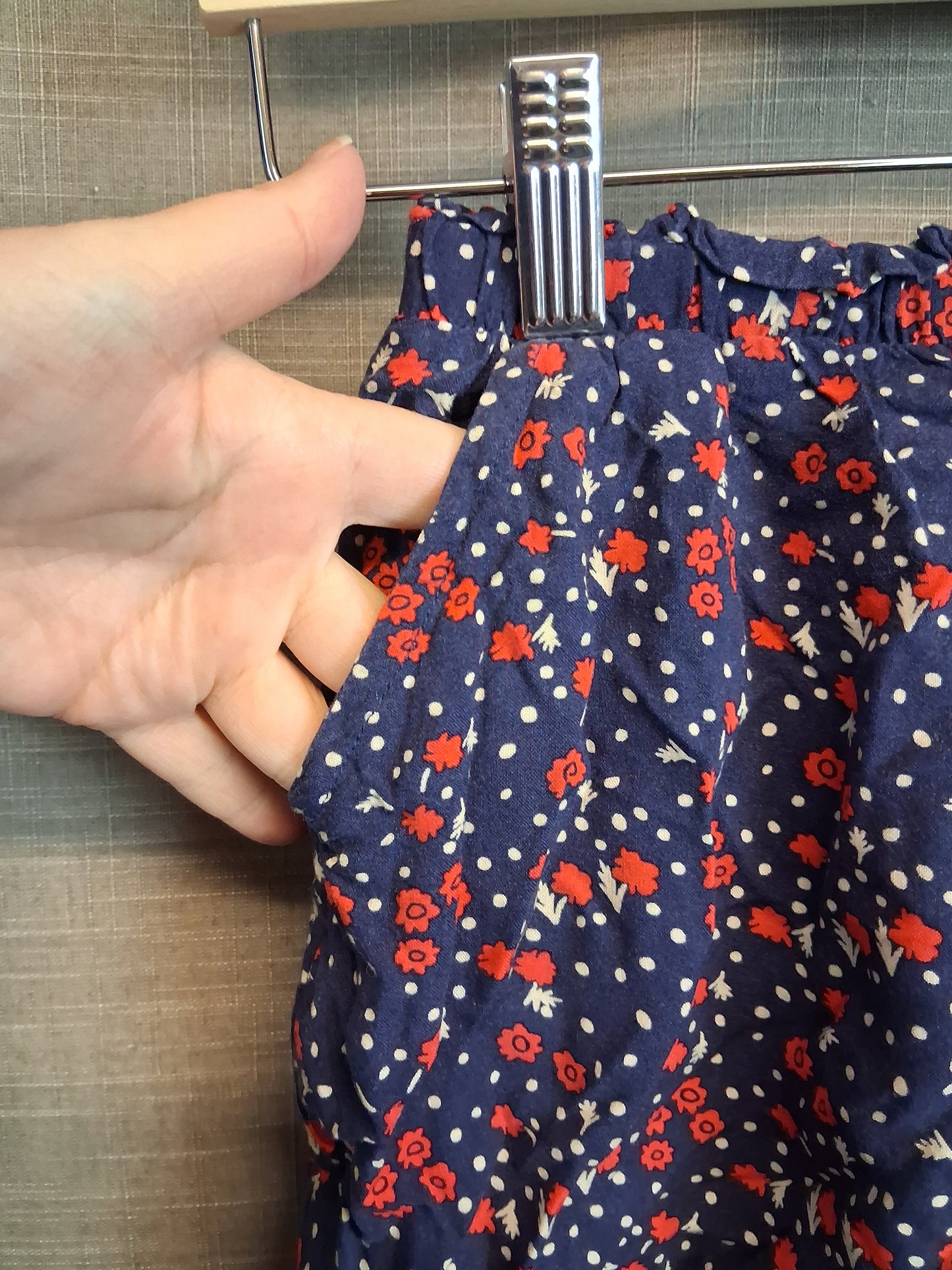 Next Blue Red Floral 2 Piece Outfit Top and Shorts Age 11 Years