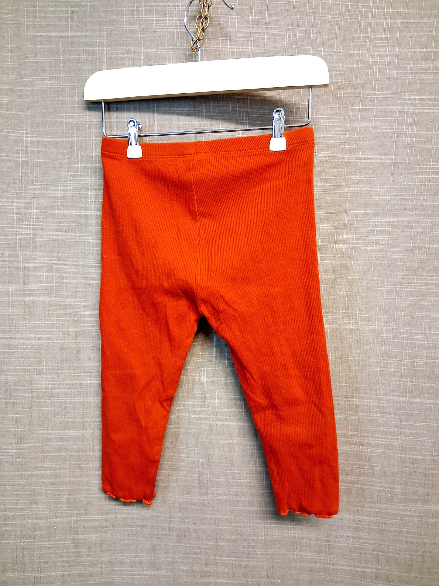 Next Girls Red Ribbed Leggings Age 9-12 Months