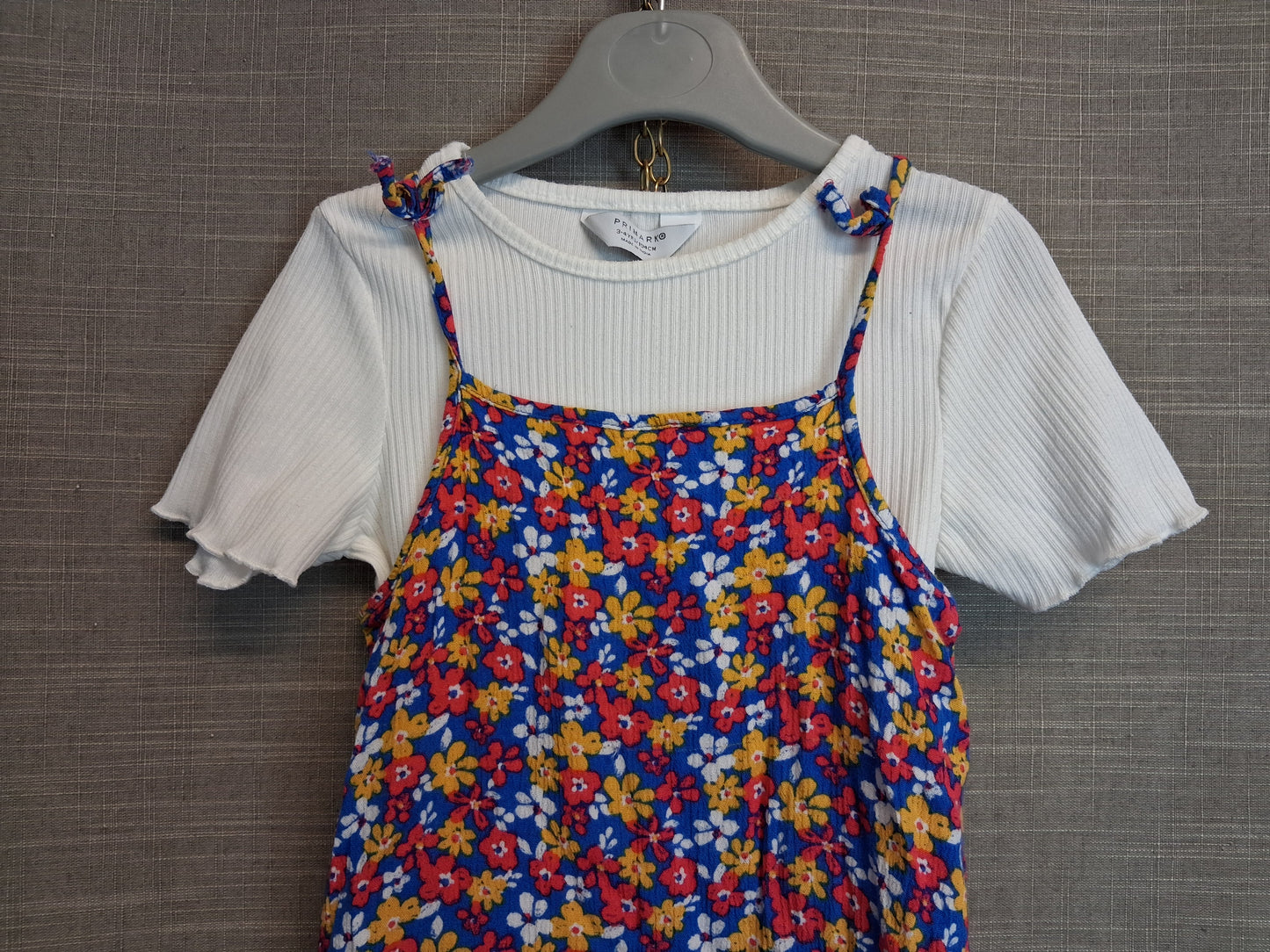 Primark Girls 2 Piece Outfit T-Shirt & Dress Multicolour Floral Age 3-4 Years