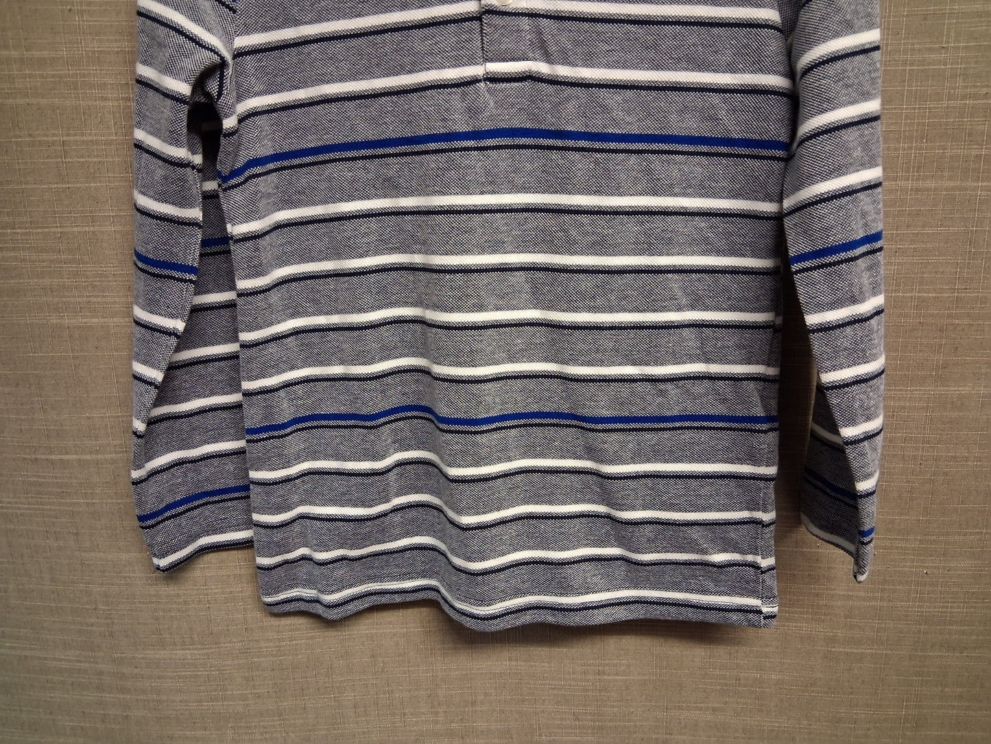 Jasper Conran Blue White Stripe Long Sleeve T-Shirt with Collar Age 7-8 Years New