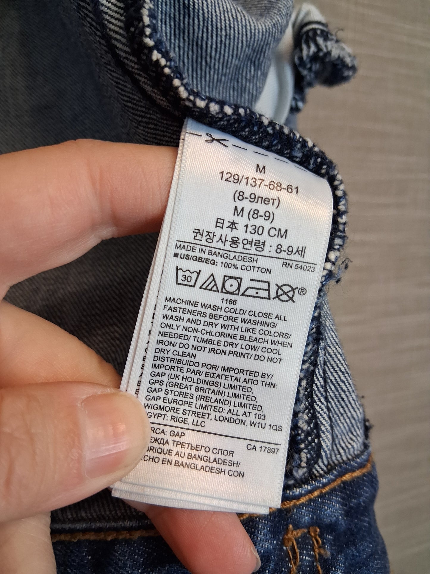 Gap Girls Blue Denim Jacket Age 8-9 years
