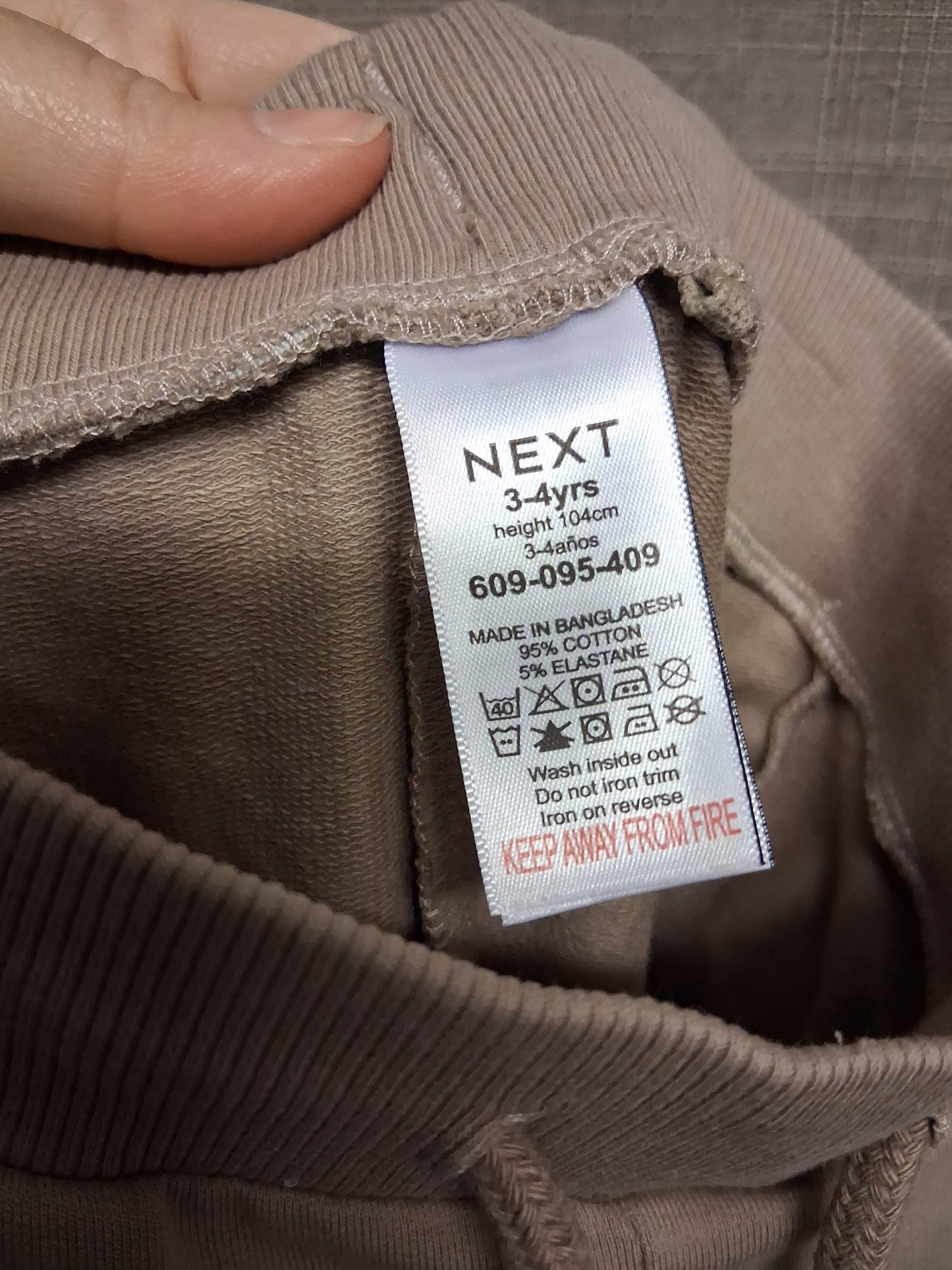 Next Boys Beige Cargo Joggers Age 3-4 Years