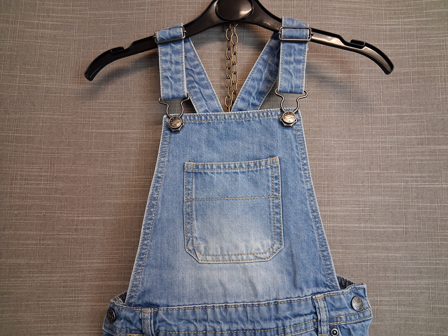 Nutmeg Girls Blue Denim Dungaree Shorts Age 3-4 Years