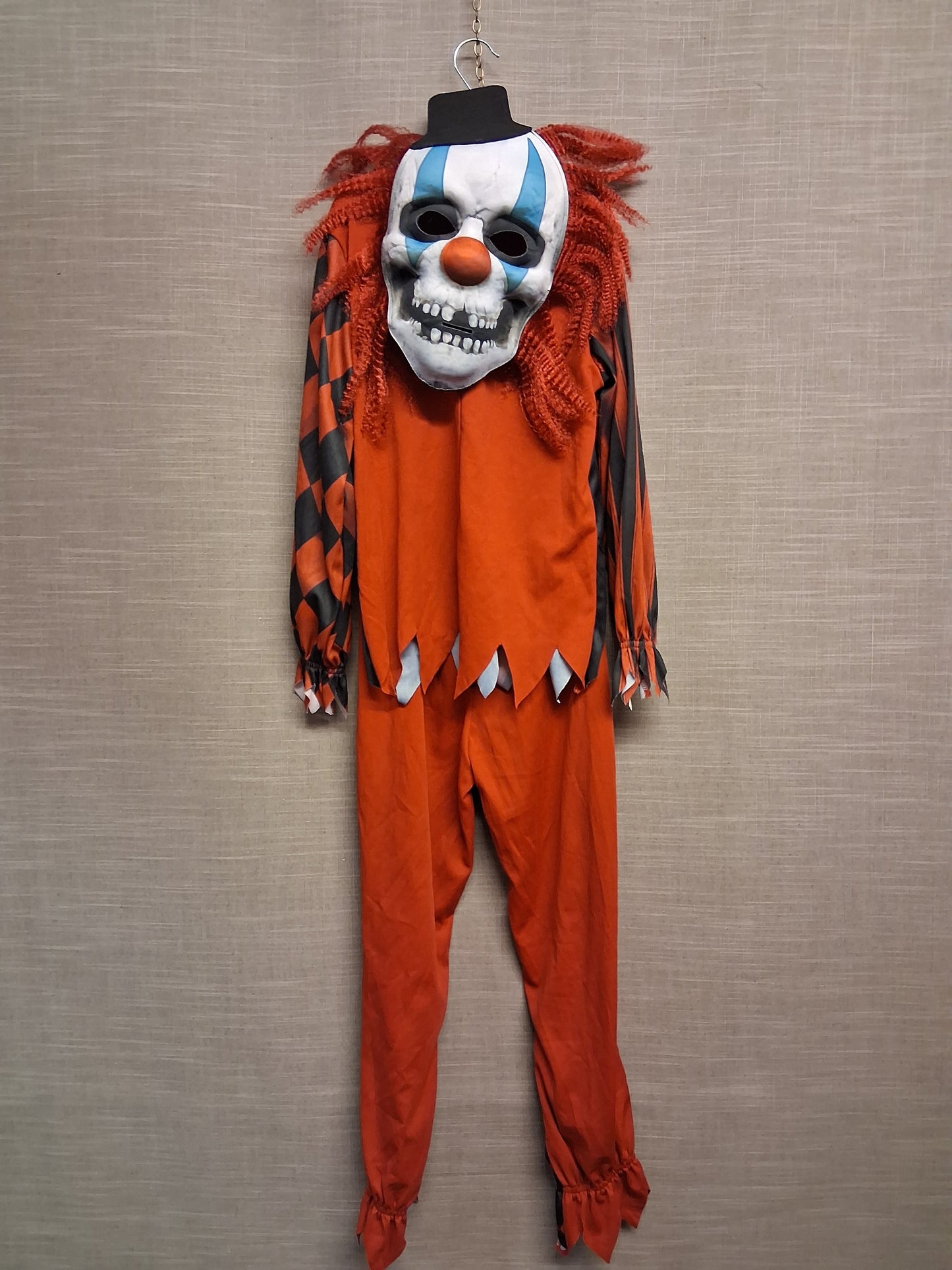 TU Scary Clown Red Black 3 Piece Costume Age 9-10 Years