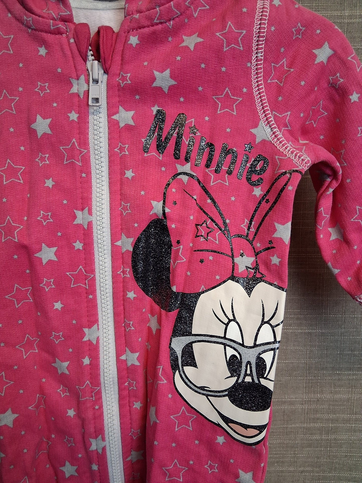 Disney Girls Minnie Mouse Pink All in One with Hood Age 3-6 months
