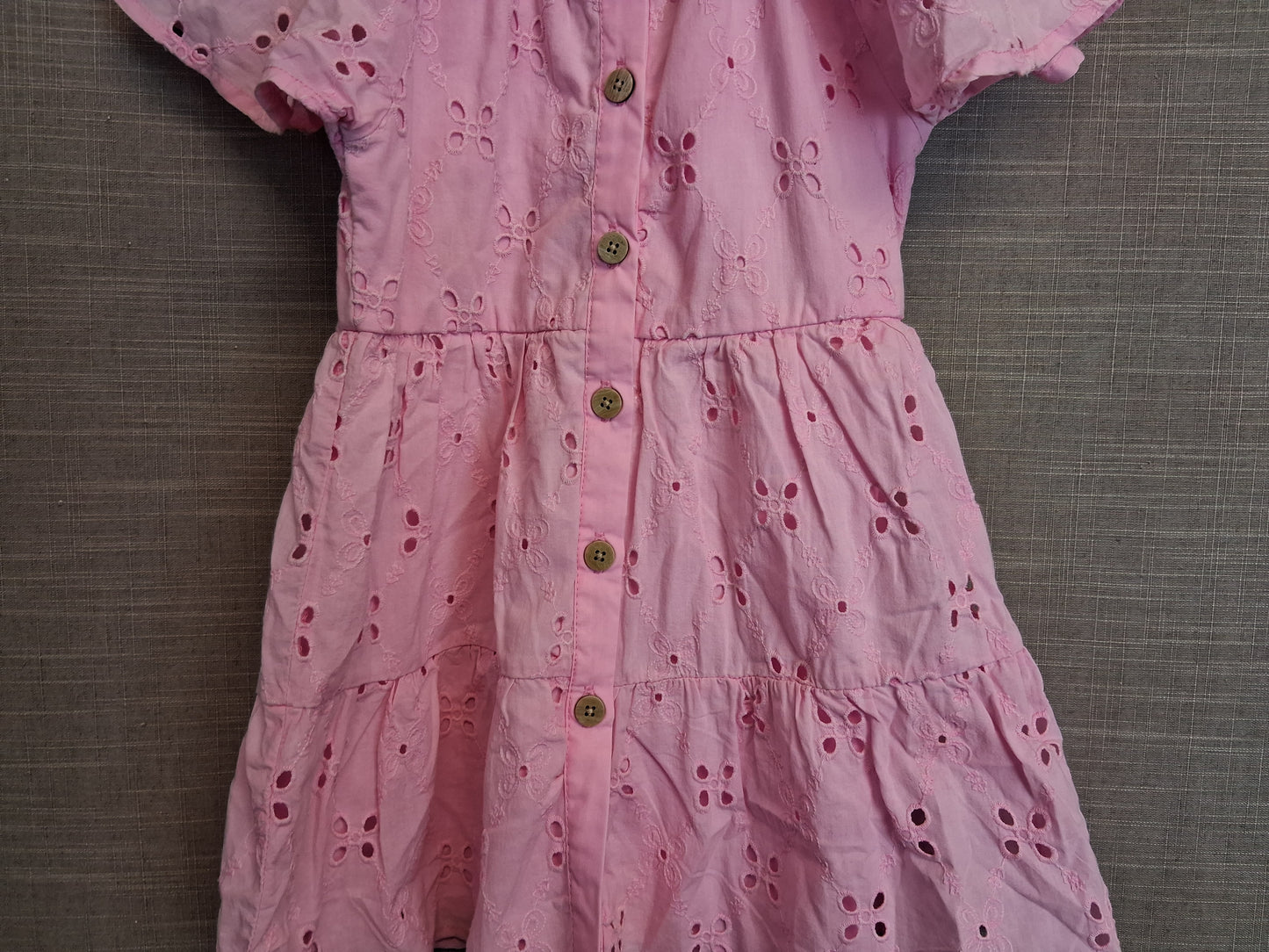 Nutmeg Girls Pink A Line Tiered Dress Age 2-3 Years