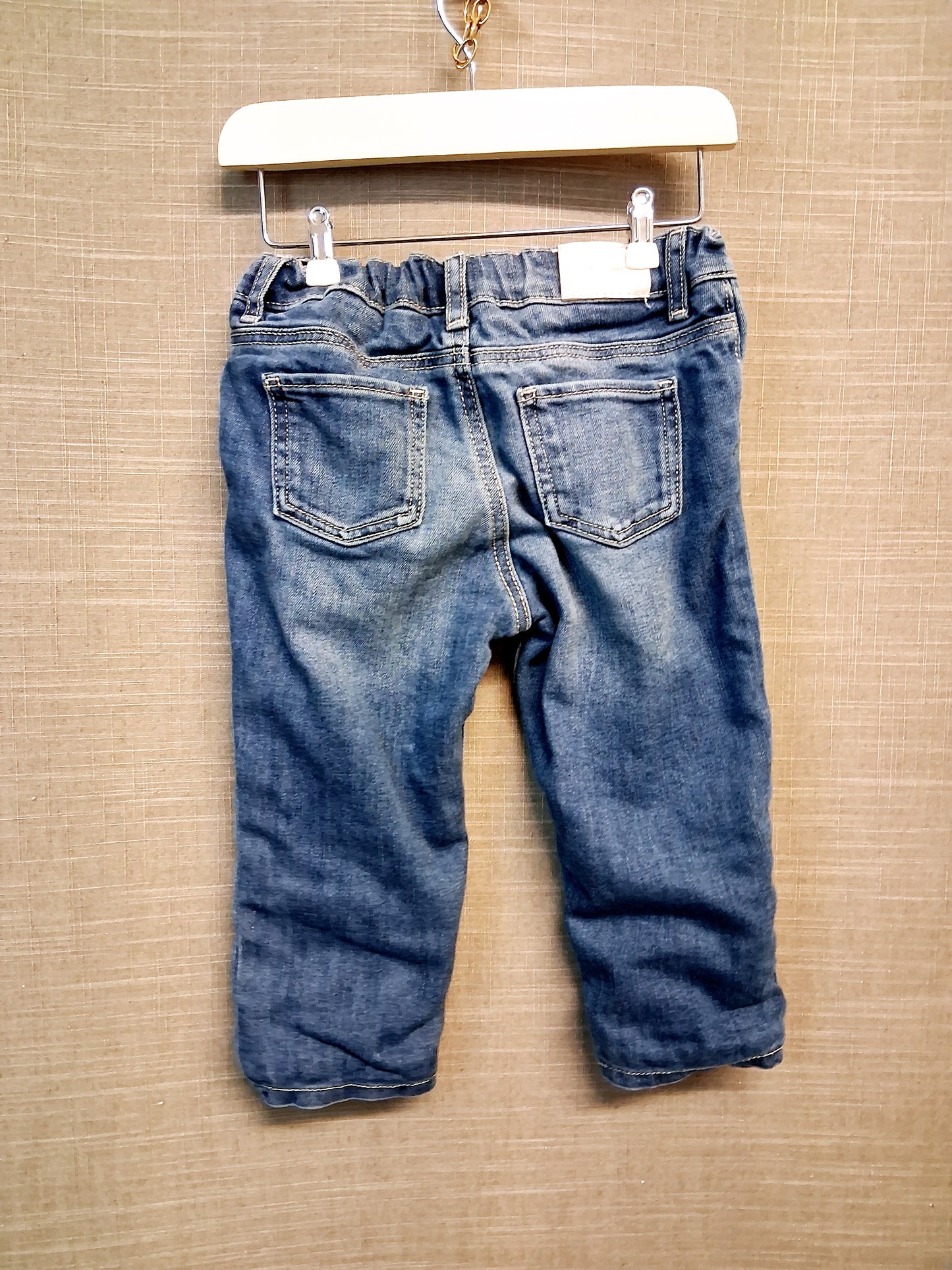 H&M Girls Blue Denim Jeans Age 9-12 Months Lined