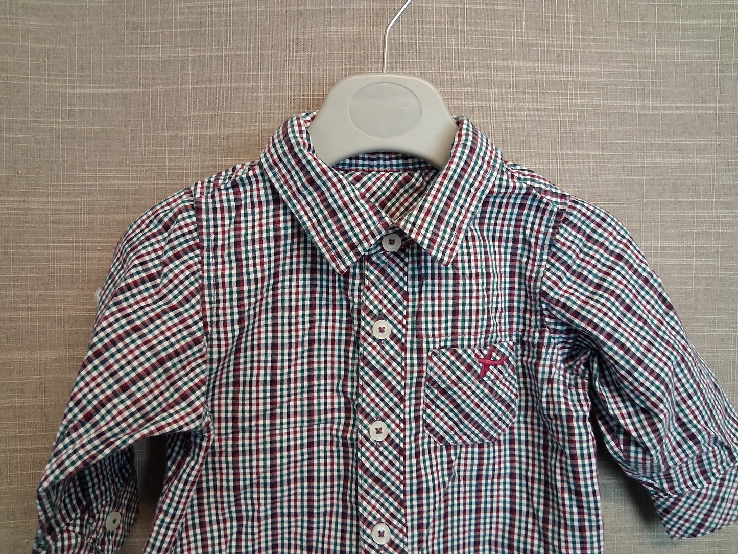 Marks & Spencer Blue Check Shirt Age 3-6 Months