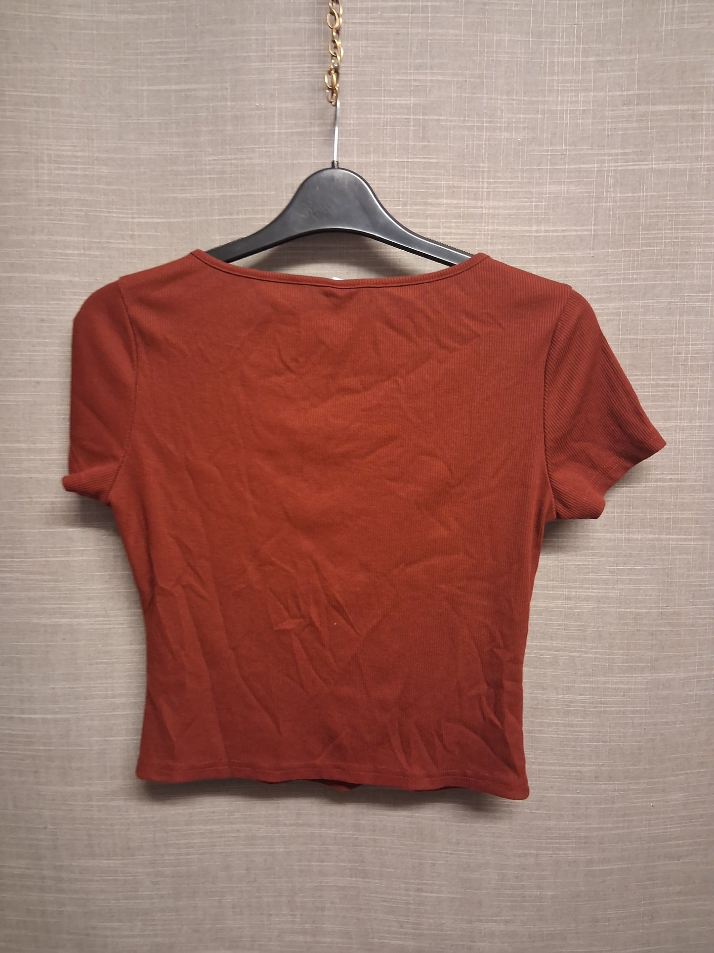 Shein Girls Burgundy Crop Short Sleeve T-Shirt Age 16 Years