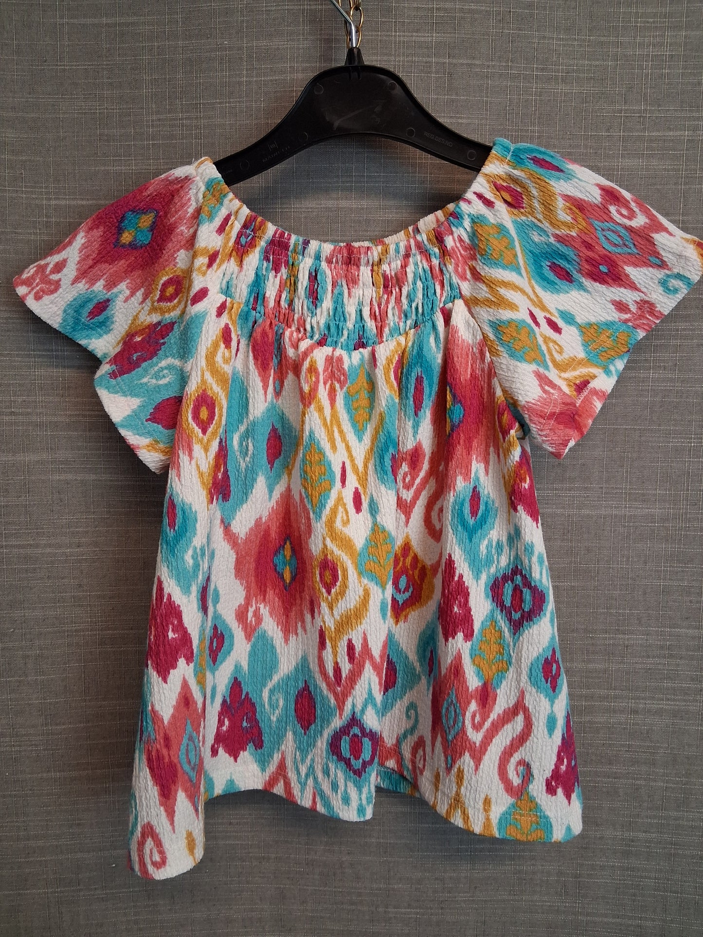 Matalan Girls Multicolour Tribal Print Short Sleeve Top Age 3-4 Years