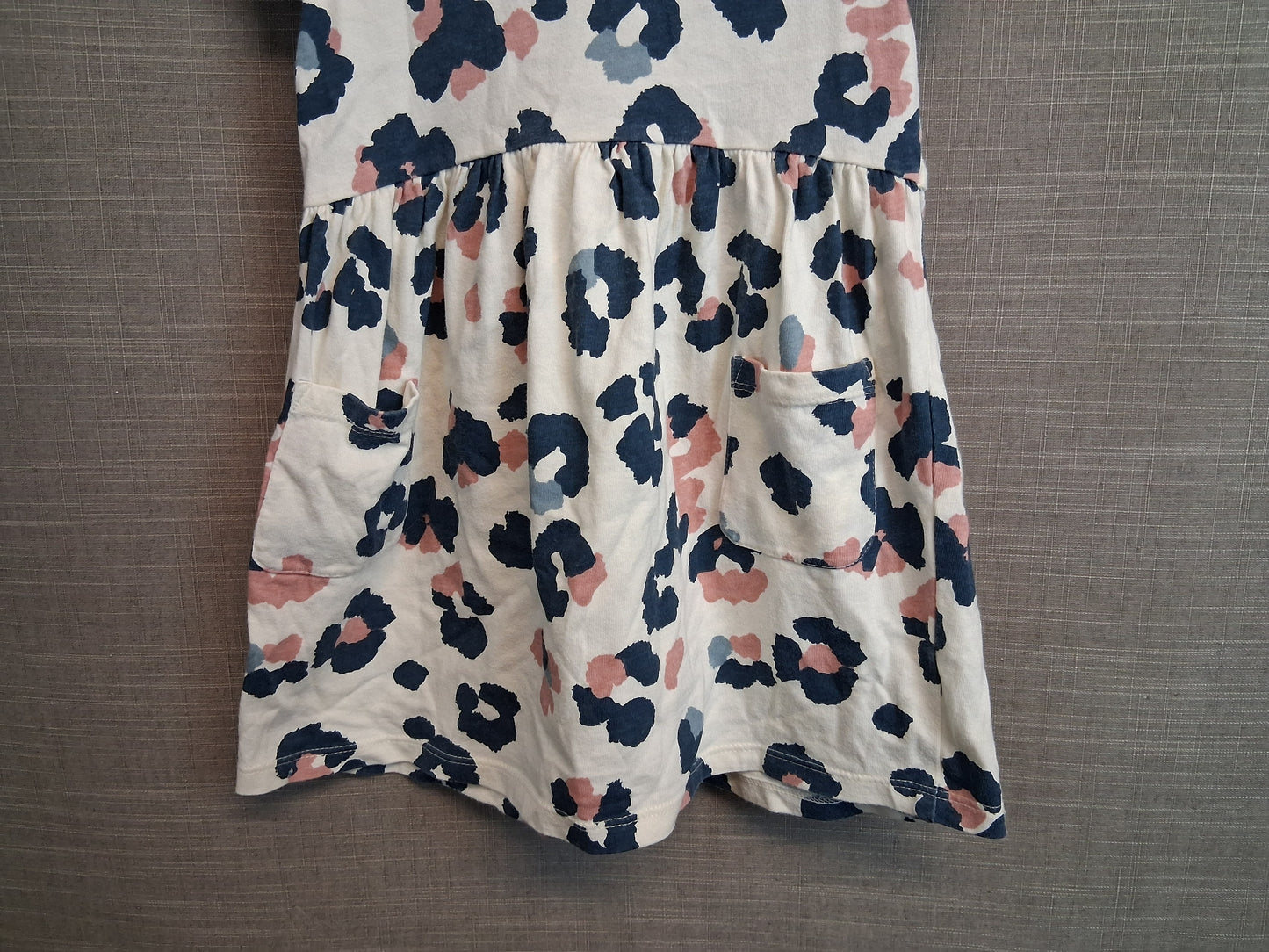 Nutmeg Jersey T-Shirt Dress Age 3-4 Years Beige Animal Print Short Sleeve