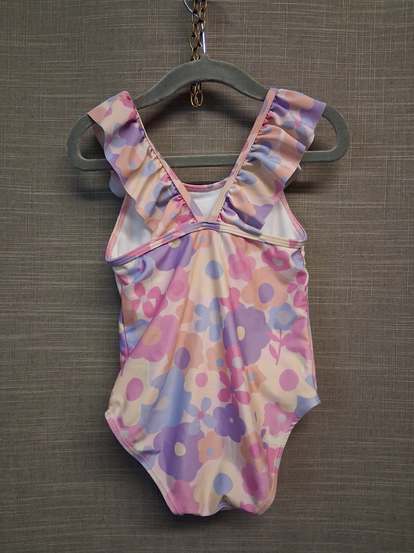 Primark Girls Pink Floral One Piece Swimsuit Age 3-4 Years