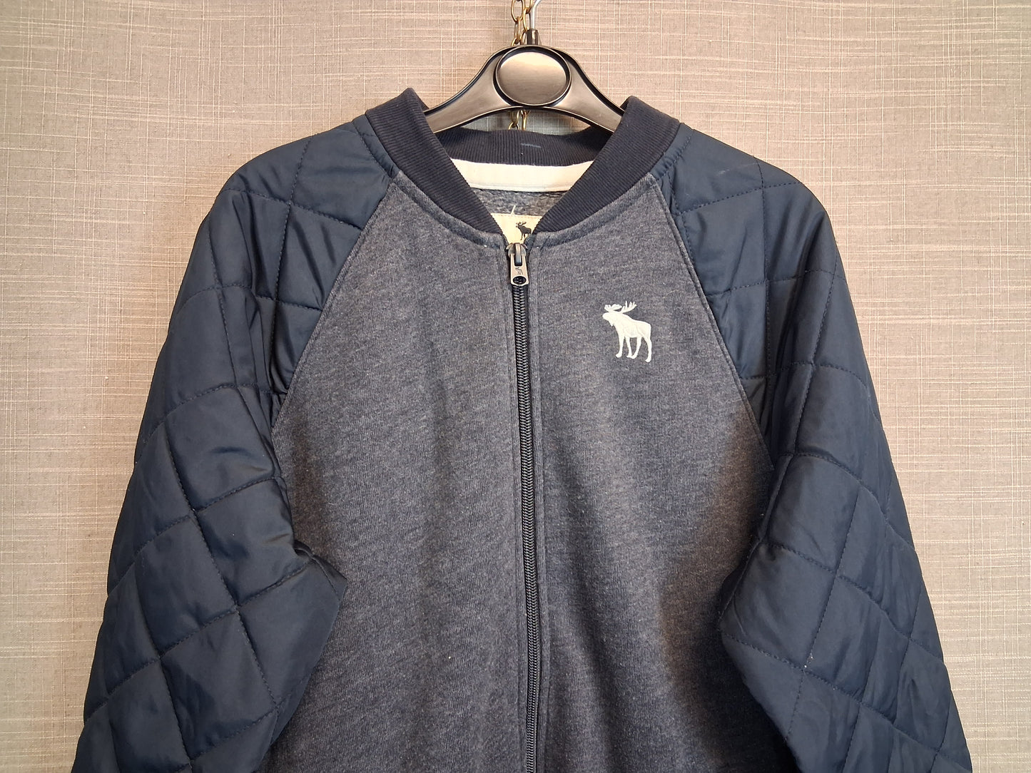 Abercrombie Kids Boys Blue Full Zip Jacket Quilted Sleeve Age 13-14 Years