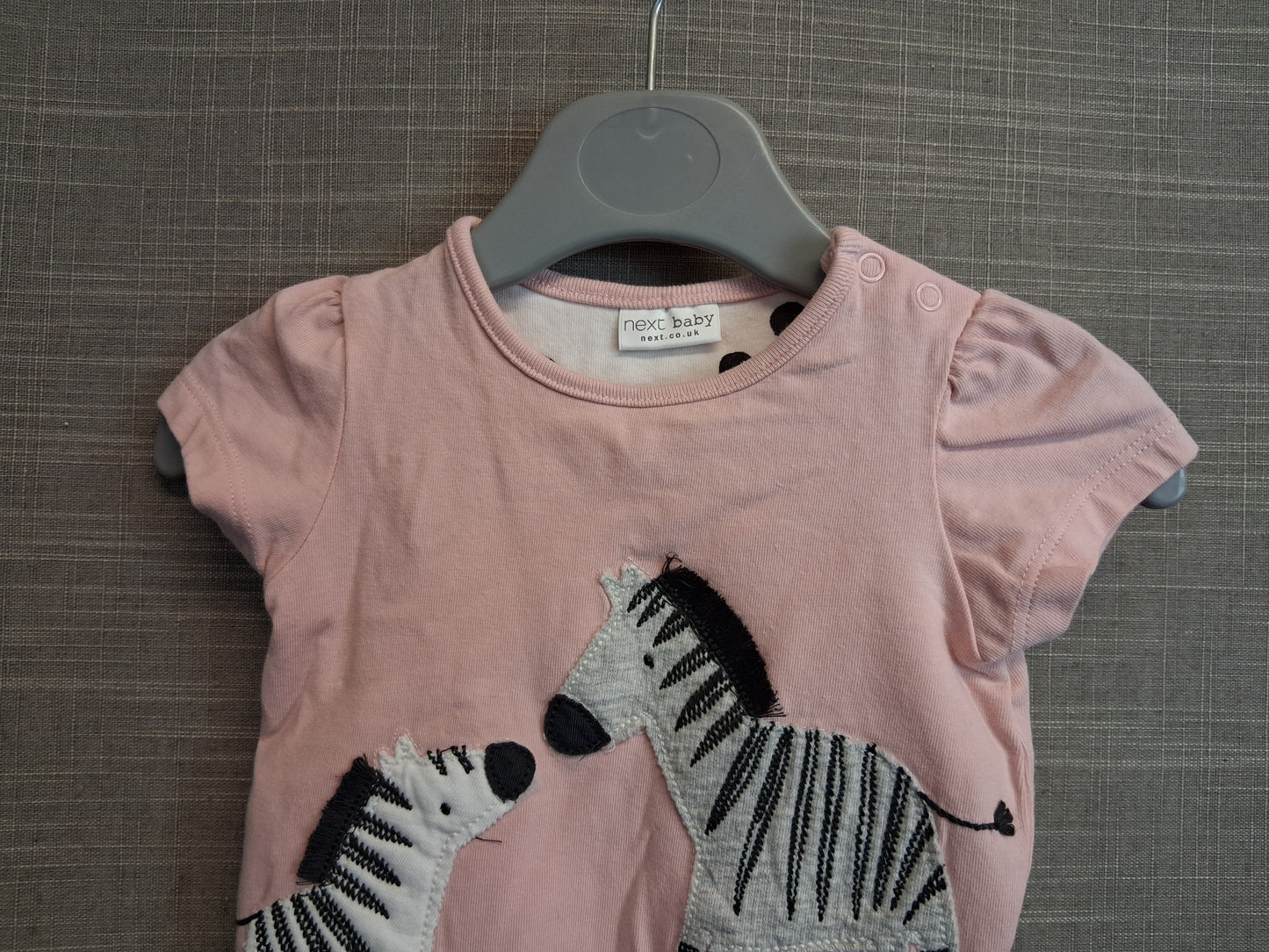 Next Girl Pink Zebra Theme T-Shirt Short Sleeve Age Tiny Baby